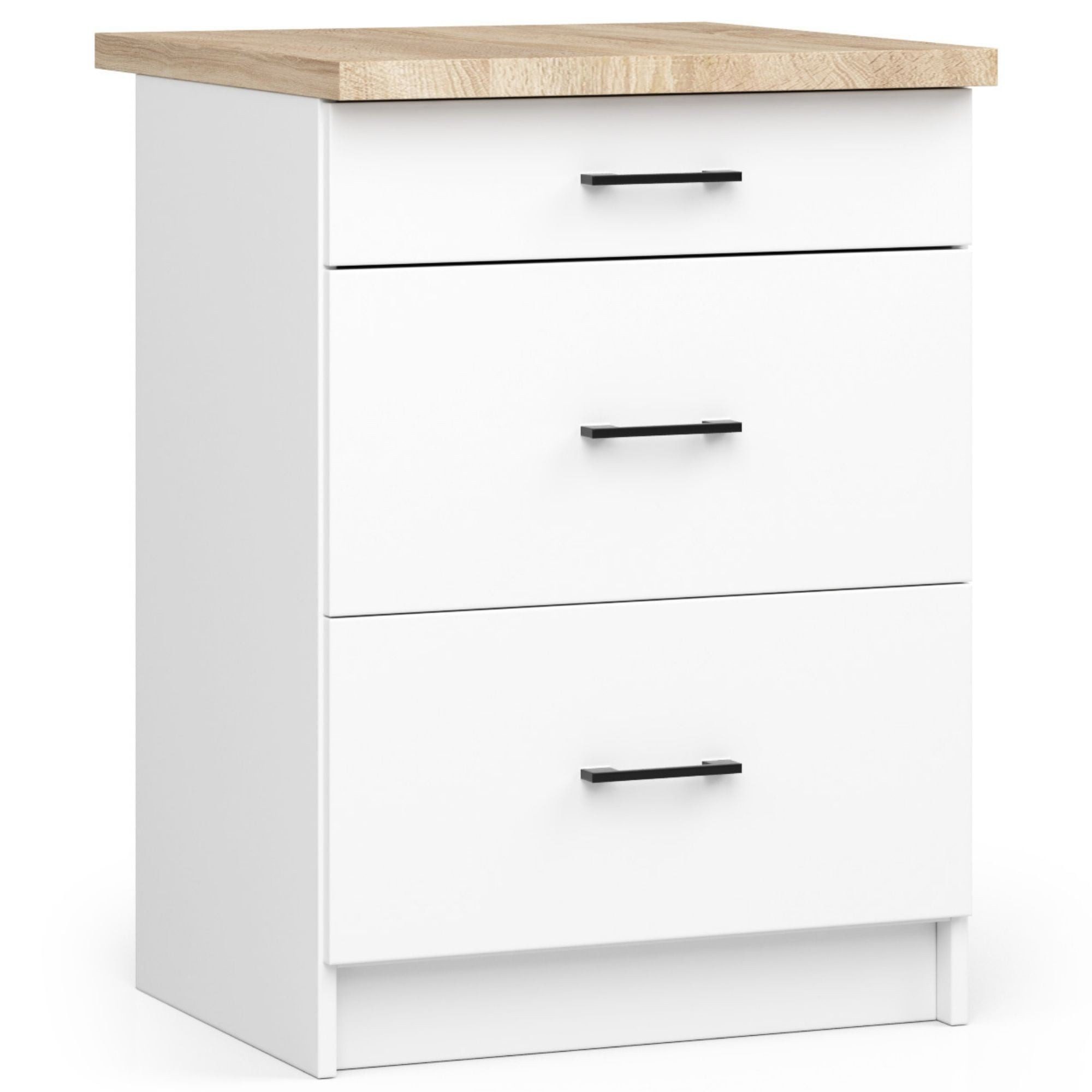 Raumhirsch Furniture Unterschrank Moderner Küchenunterschrank - 3 Schubladen - Küchenmodul (viele Farbvarianten, Maße 60 x 80 x 46 cm) - Hochwertig & stabil
