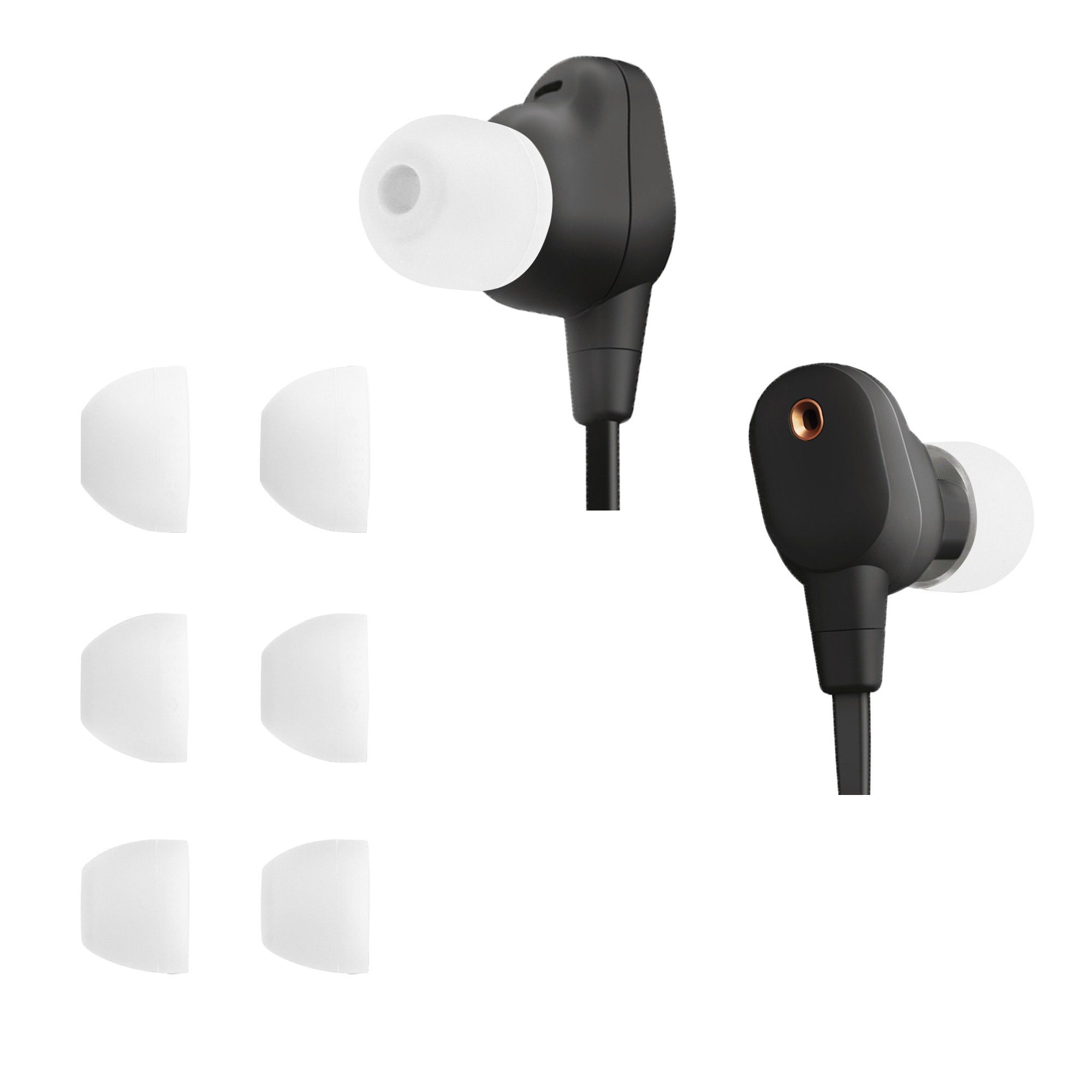 Silikon Weiß WI-1000XM2 In-Ear Polster 6x kwmobile - (3 Sony Kopfhörer) Ohrpolster Größen Ohrstöpsel für