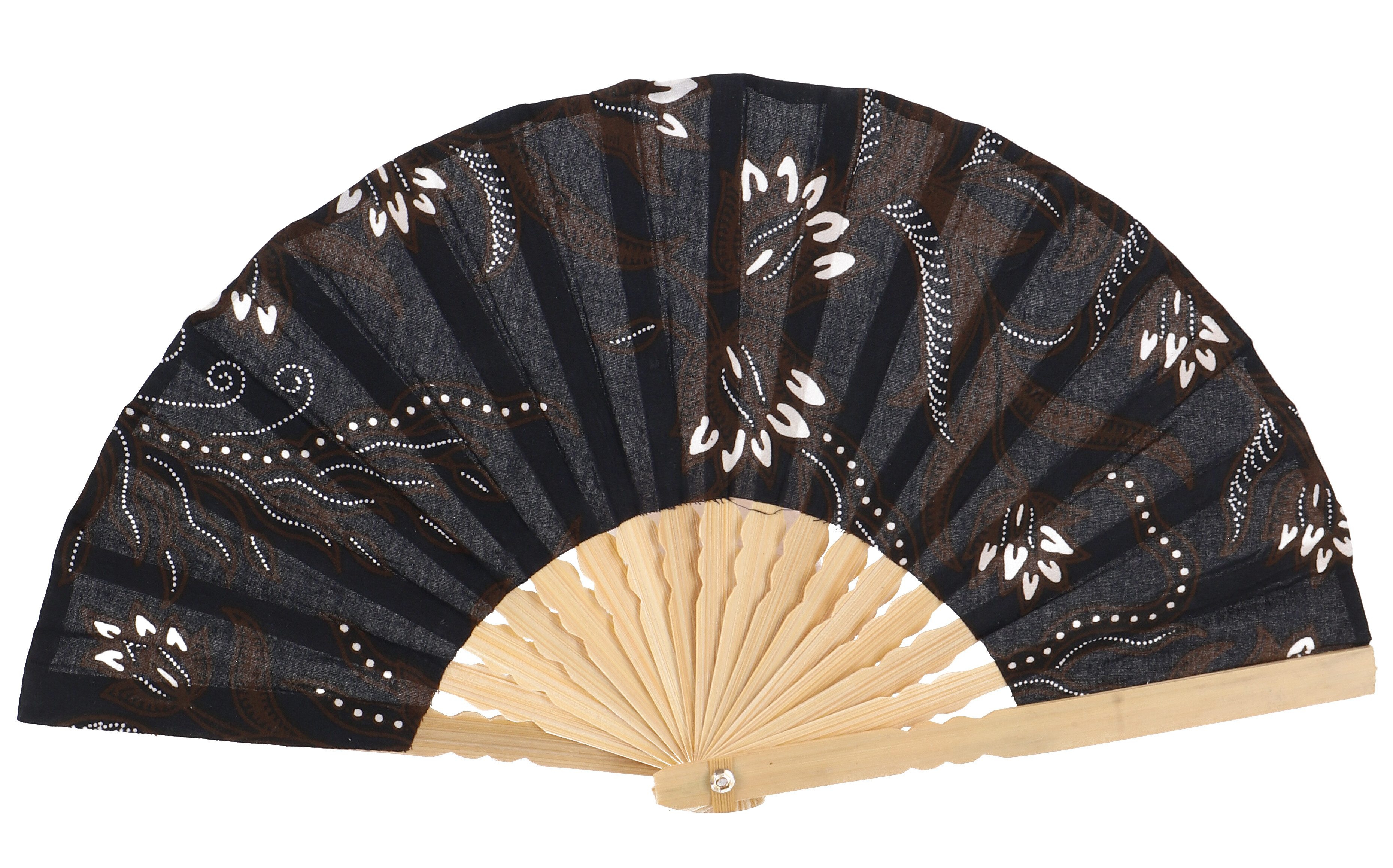 Guru-Shop Handfächer Bespannter Bambusfächer, Handfächer 22 cm