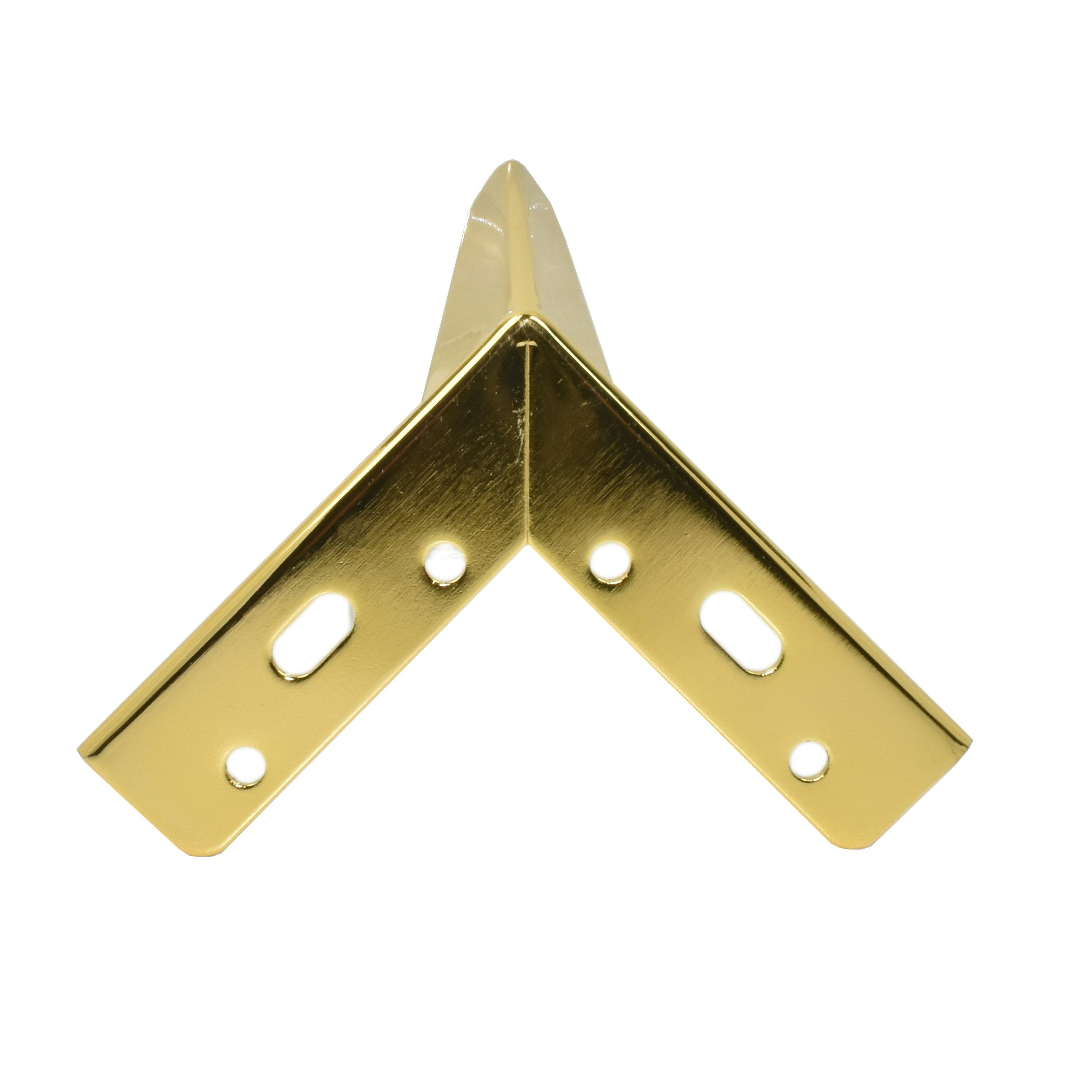 Prima-Online Möbelfuß Möbelfuß Gold 135mm Metall - Schrankfuß Sofafuß V-Form Design SL027, (4-St), Inklusive Bodenschonern, stabile V-Form, modernes Design – Bild 4 von 5