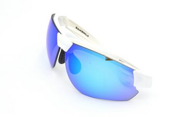 Gamswild Sportbrille UV400 Sonnenbrille Fahrradbrille Skibrille Halbrahmenbrille Damen, Herren Unisex, Modell WS3032 in blau, grün, weiß