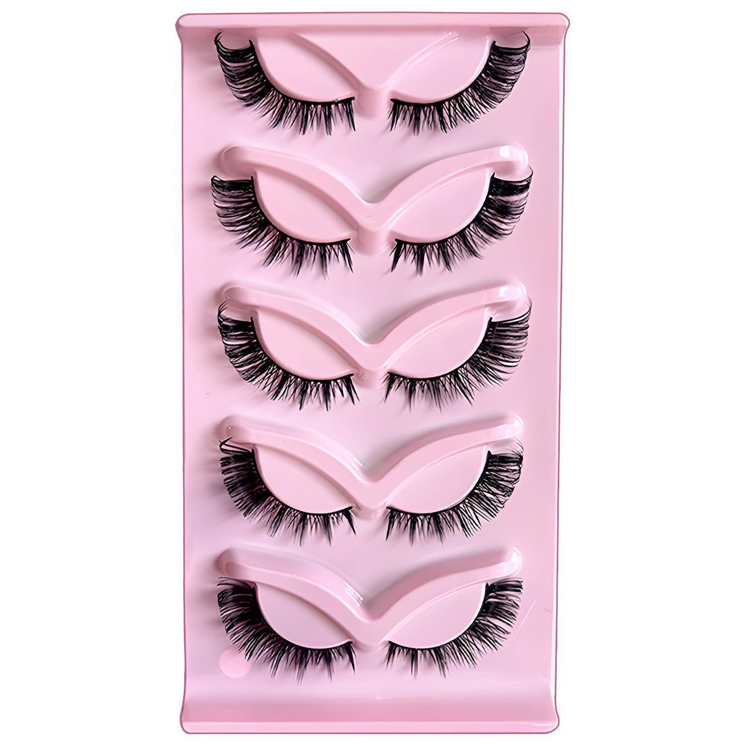 LuxusKollektion Bandwimpern Künstliche Wimpern Natürlicher Schwung 5 Paar
