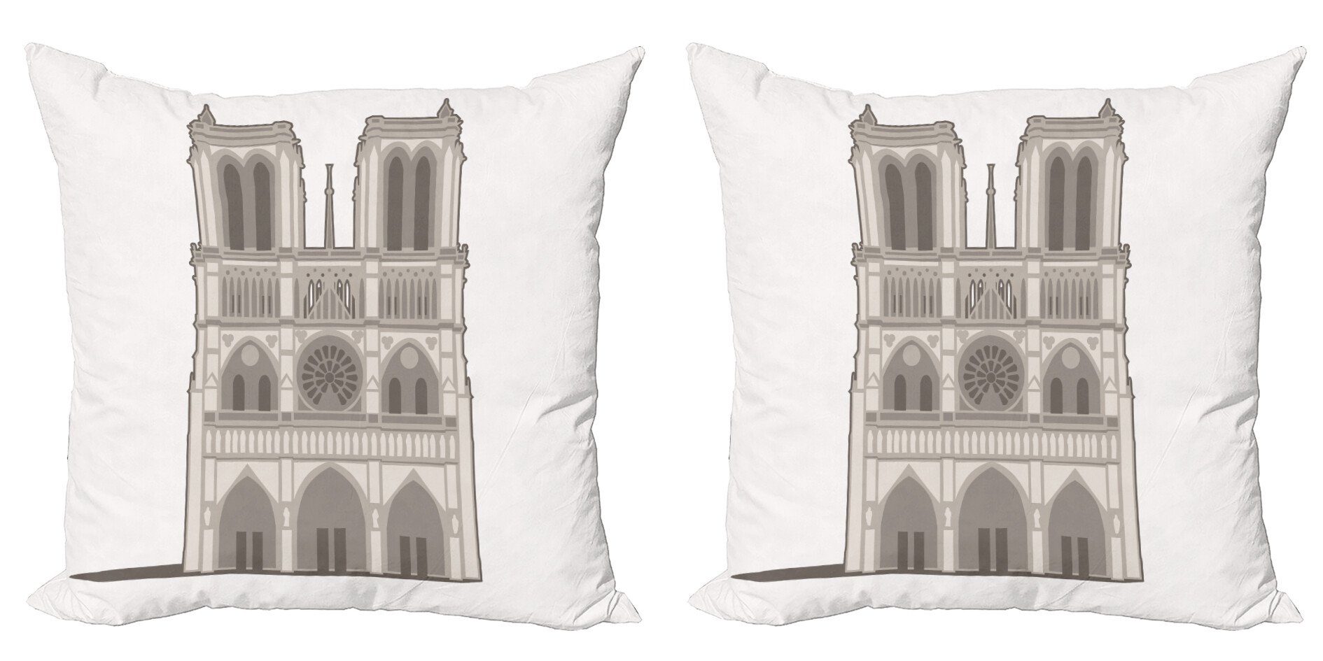 Kissenbezüge Modern Accent Doppelseitiger Digitaldruck, Abakuhaus (2 Stück), Notre Dame De Paris Sole Bild-Kunst