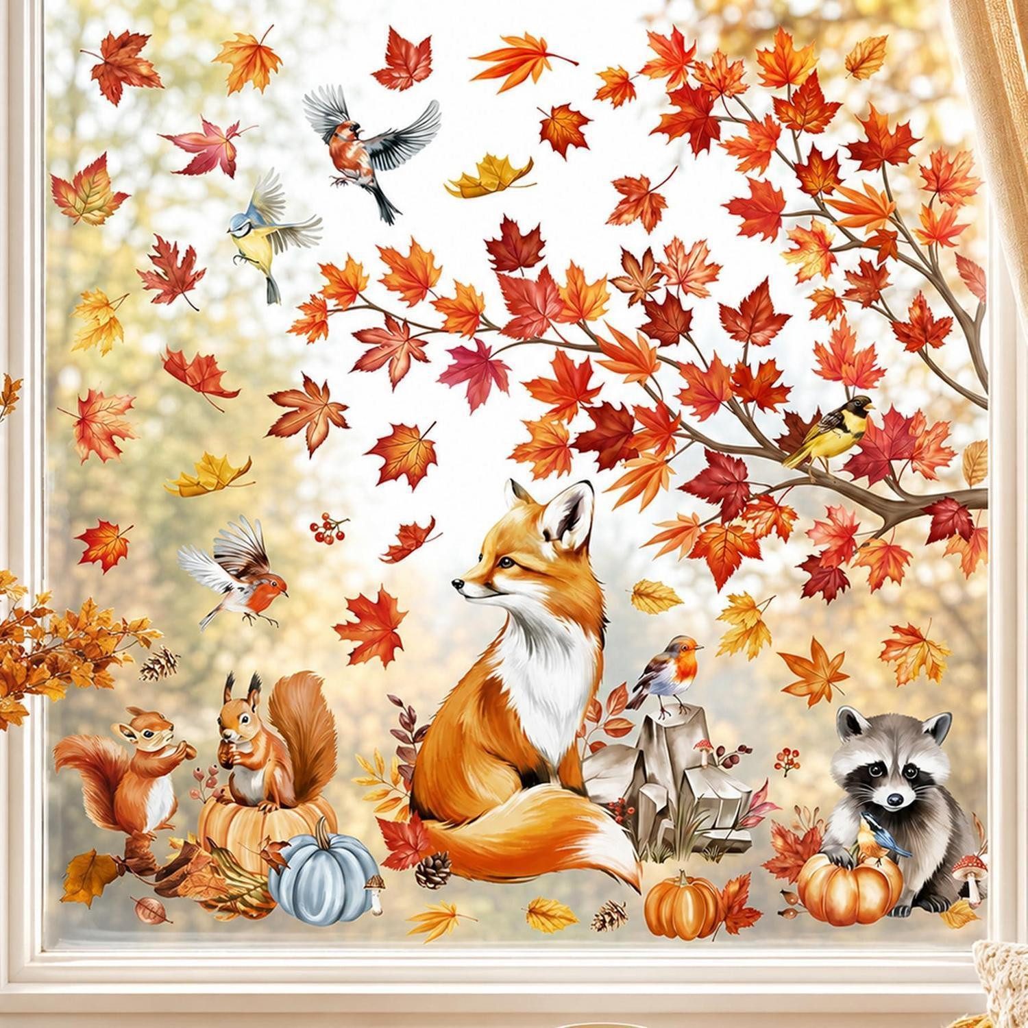 LuxusKollektion Fensterbild Fensterbilder Herbst Selbstklebend 9 Bögen