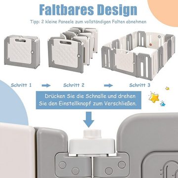 KOMFOTTEU Laufstall 14+2 Paneele, für Baby von 6-36 Monaten