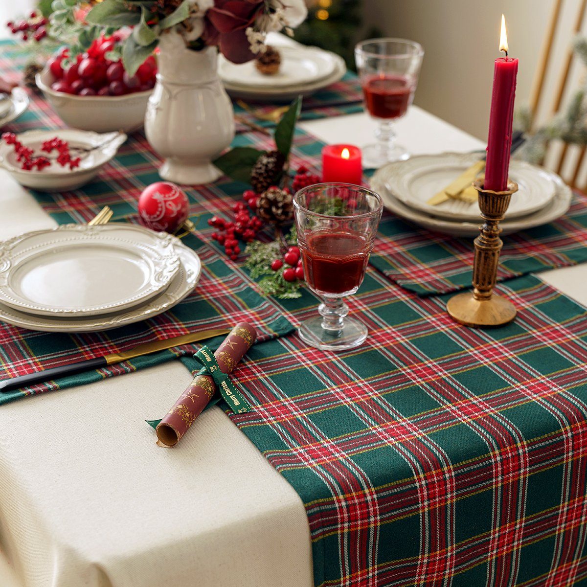 Sunicol Tischdecke Weihnachten Tischdecke, Rot Tischläufer günstig online kaufen