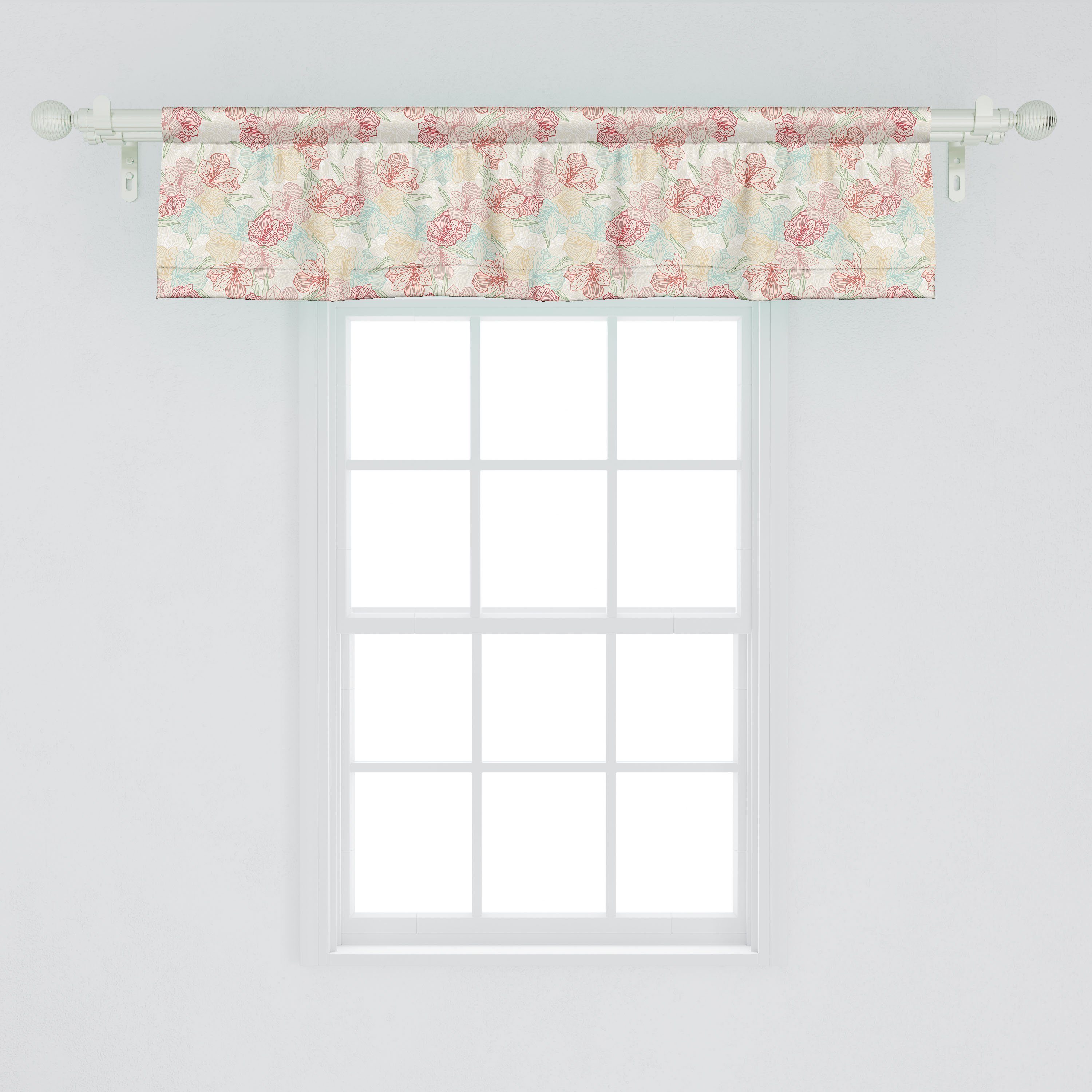 Scheibengardine Vorhang Volant für Farben Blumen in Orchid Küche mit Microfaser, den Dekor Abakuhaus, weichen Schlafzimmer Stangentasche