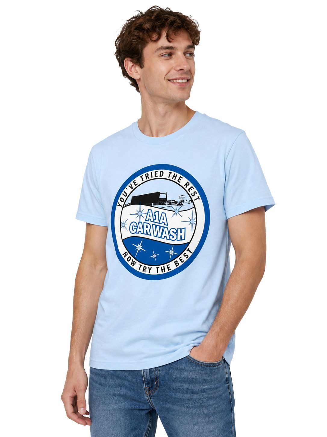 Breaking Bad Print-Shirt Breaking Bad Heisenberg A1A Car Wash Herren T-Shirt Hellblau Breaking Bad Heisenberg T-Shirt