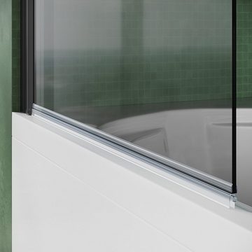 SONNI Badewannenaufsatz Badewannenaufsatz mit Seitenwand,Faltwand, DuschabtrennungNANO Glas, Einscheibensicherheitsglas mit Nano Beschichtung, für Badezimmer, faltbar