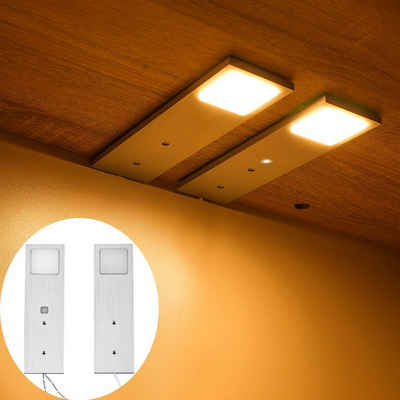 oyajia LED Unterbauleuchte 5W LED Unterbauleuchten, Flache Küchenleuchte mit Touch-Dimmfunktion, LED fest integriert, Warmweiß, Aluminium Einbaustrahler, Vitrinenleuchten Möbelleuchte Küche Möbel Set