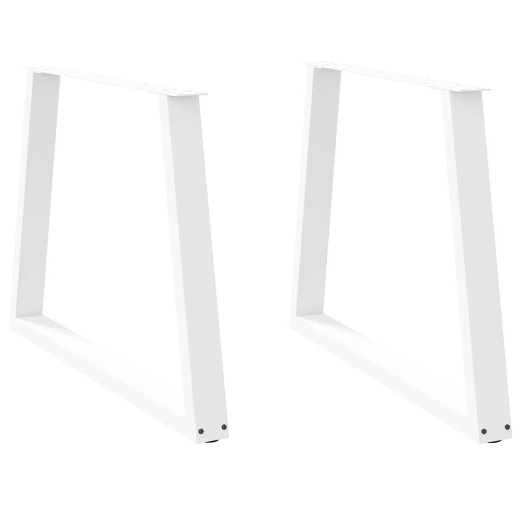 Tischgestell Esstischbeine V-Form 2 Stück Weiß 100x72-73,3 cm Stahl