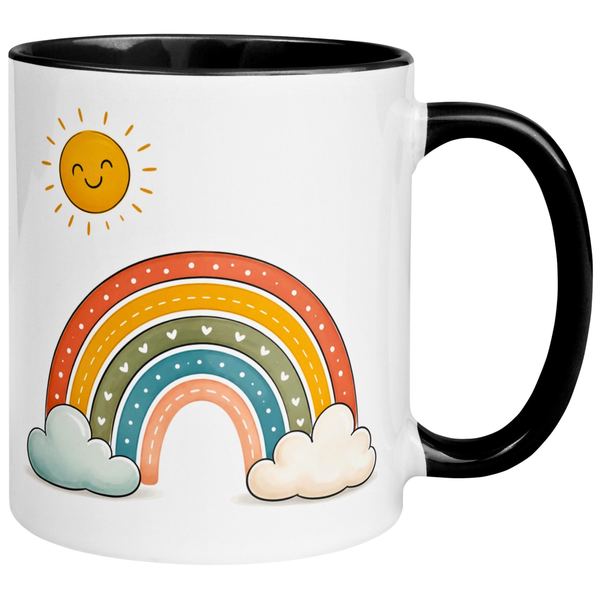 Momentals Tasse Wolken – „Farbenfroher Regenbogen“ – Lustiges Morgenmuffel Geschenk, Gratis Versand · Links-&Rechtshänder · Spülmaschinenfest