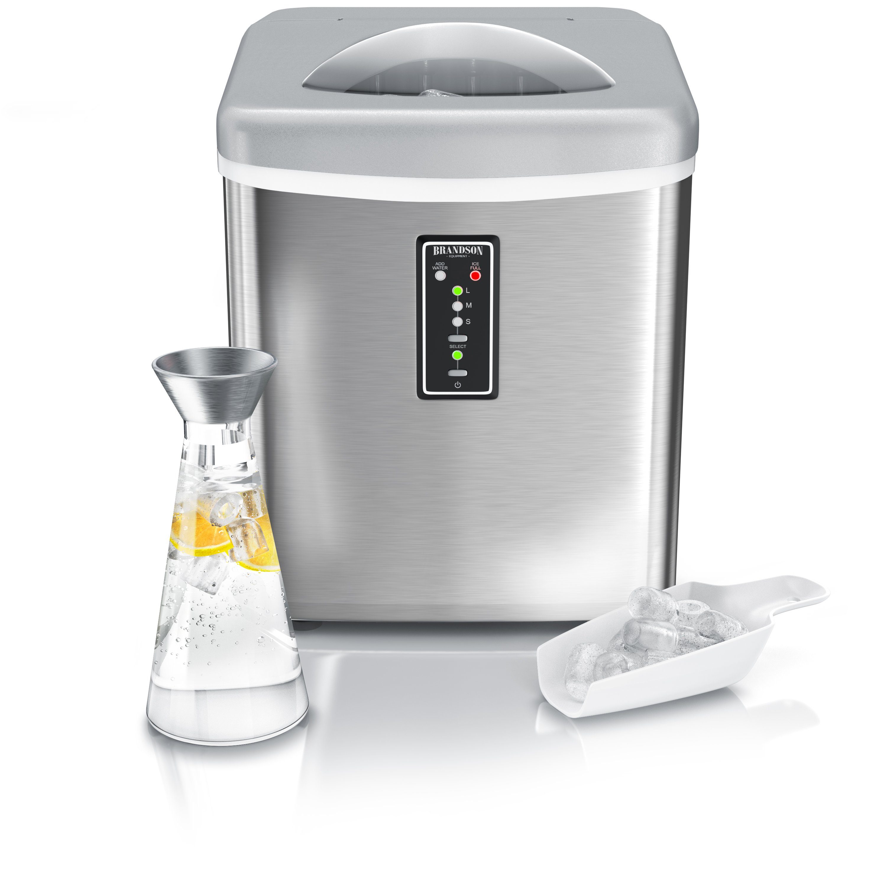 Brandson Eiswürfelmaschine, Eiswürfelbereiter 150 W, 3,4 Liter, 9 Eiswürfel in 11 Minuten