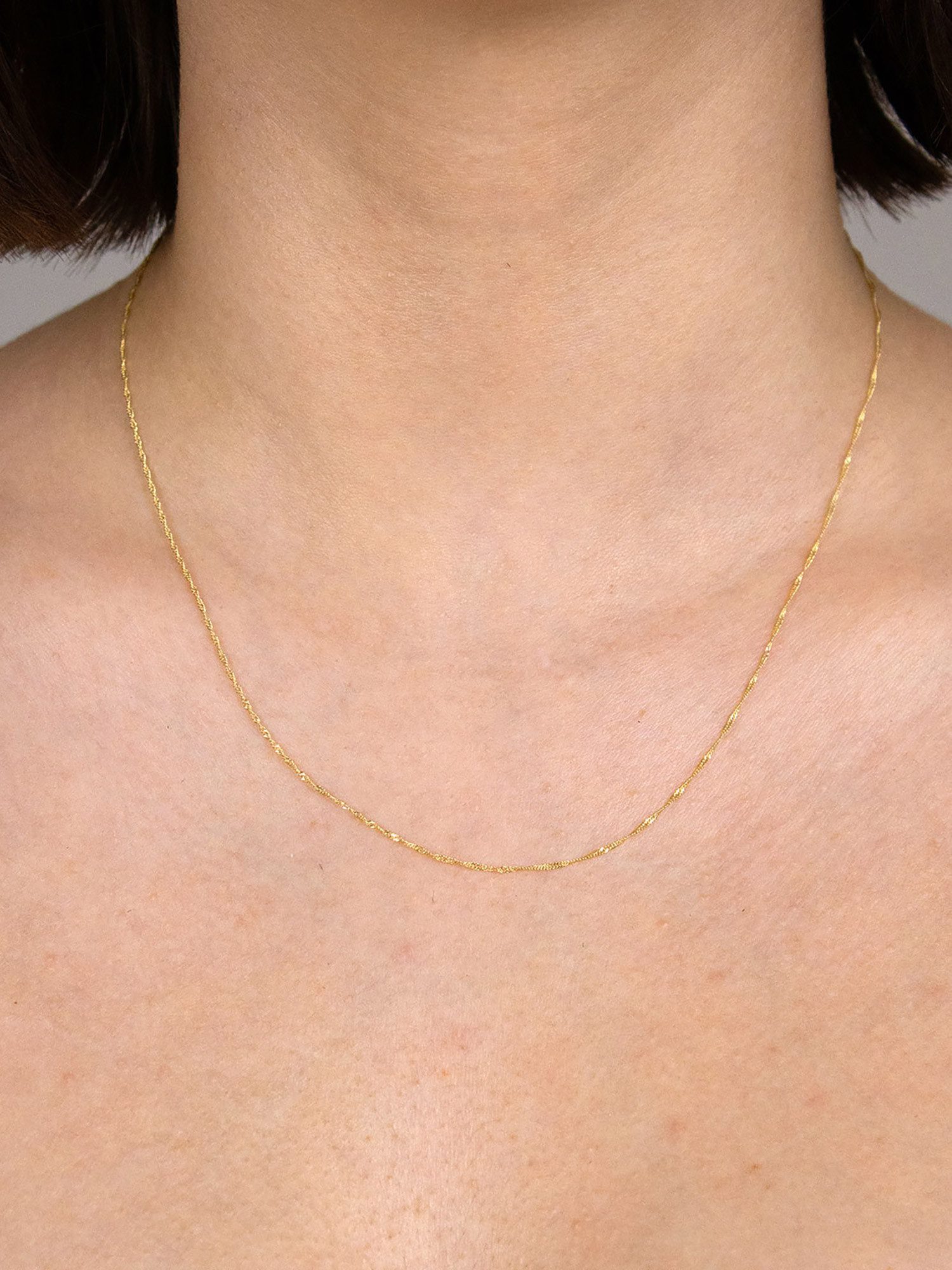 HOPLO Goldkette Goldkette Singapurkette Länge 38cm - Breite 1,0mm - 333-8 Karat Gold, Made in Germany – Bild 2 von 5