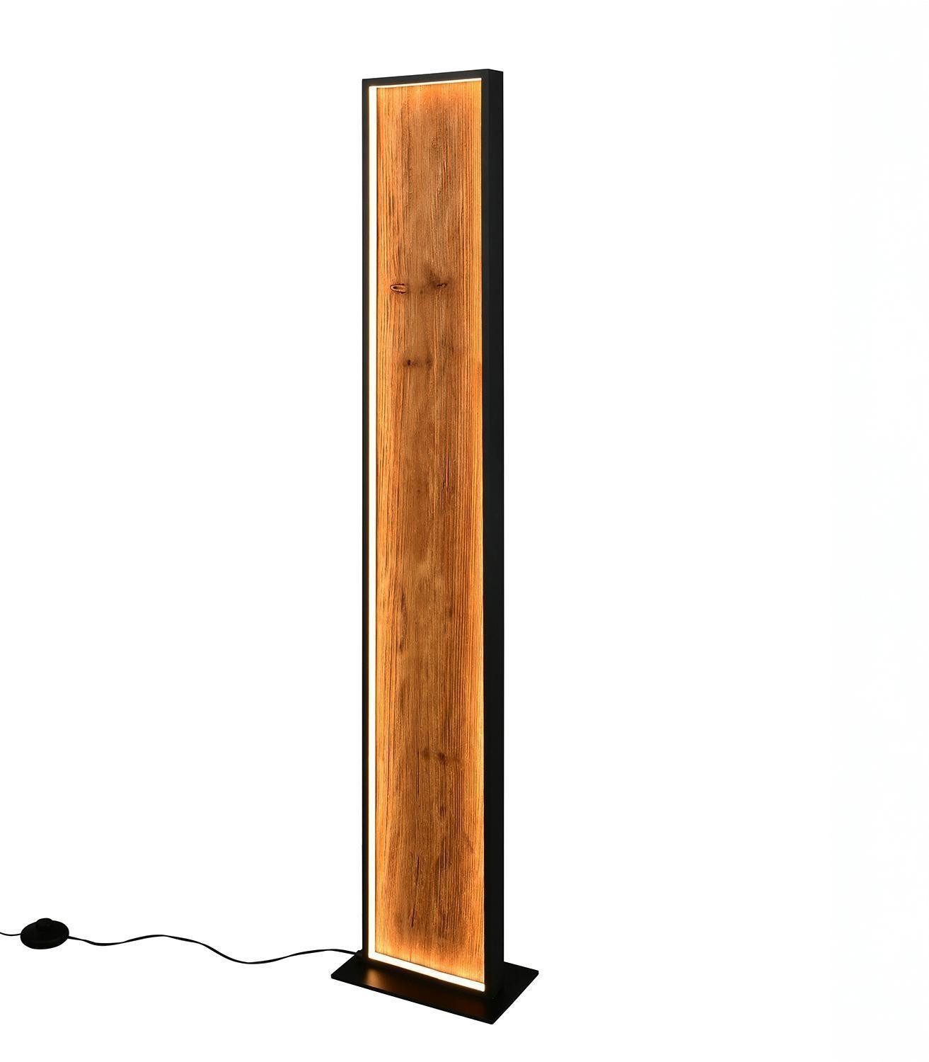 TRIO Leuchten LED Stehlampe KALEA, Braun, Schwarz, Holz, Metall, Dimmfunkti günstig online kaufen
