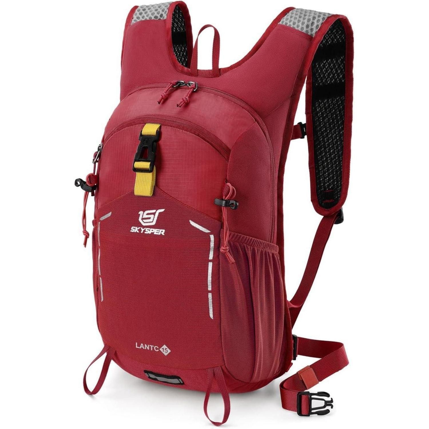 LuxusKollektion Wanderrucksack Wanderrucksack Herren Klein Tagesrucksack Trekking Outdoor 15Liter Rot