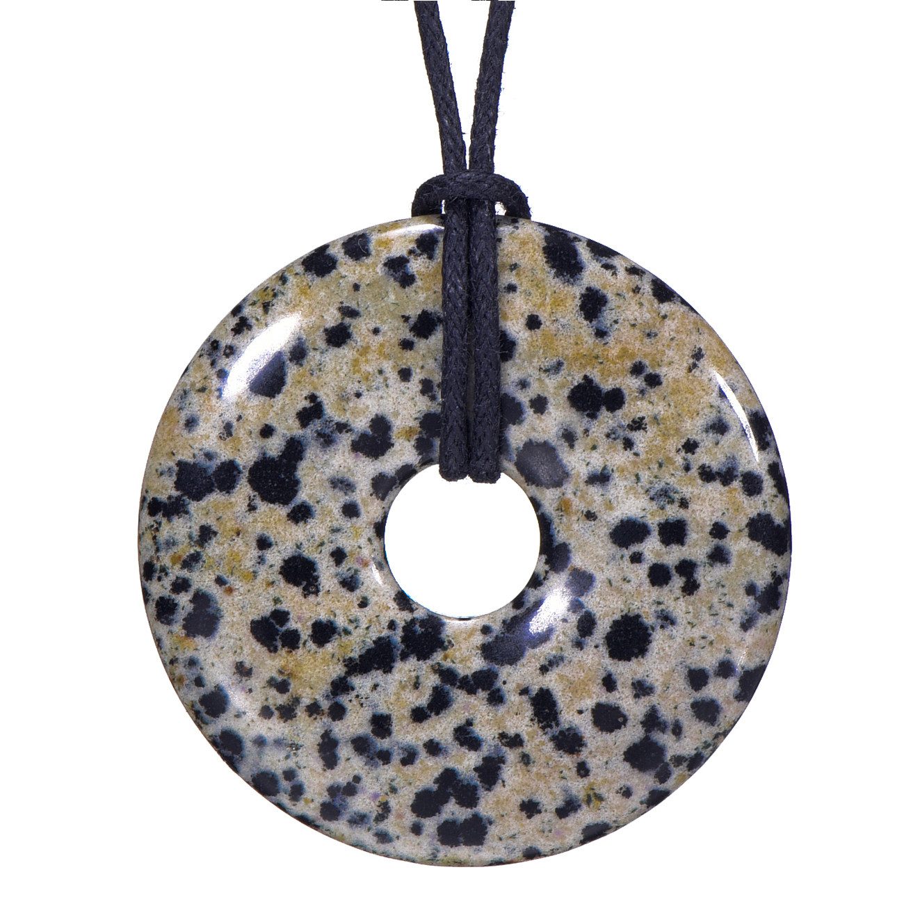 Morella Kette mit Anhänger Morella Damen Halskette 80 cm mit Donut Edelstein Anhänger (1-tlg), Damenkette mit Edelstein, Chakra, im Samtbeutel