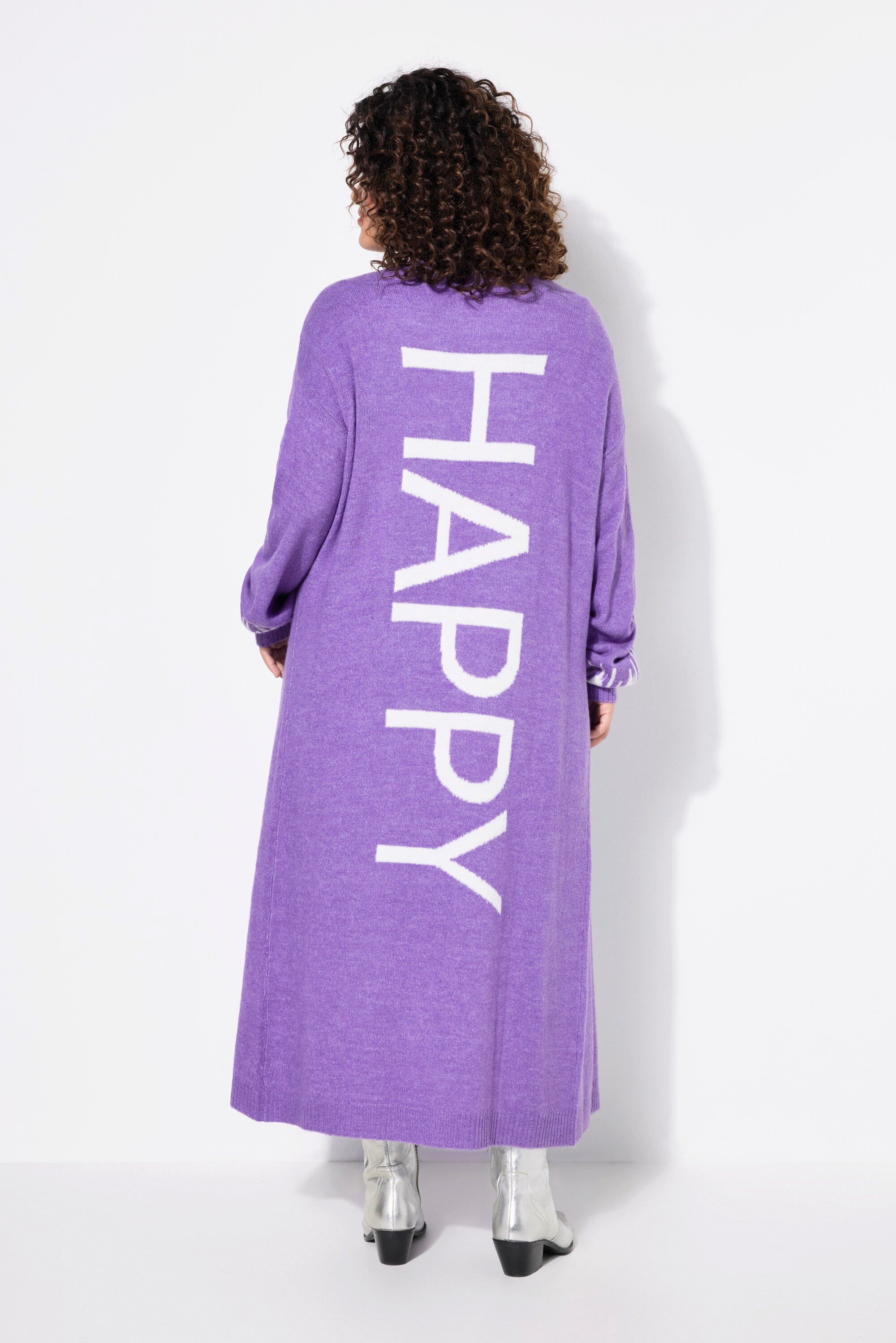 Angel of Style Strickjacke Long-Strickjacke Straight Fit HAPPY-Statements