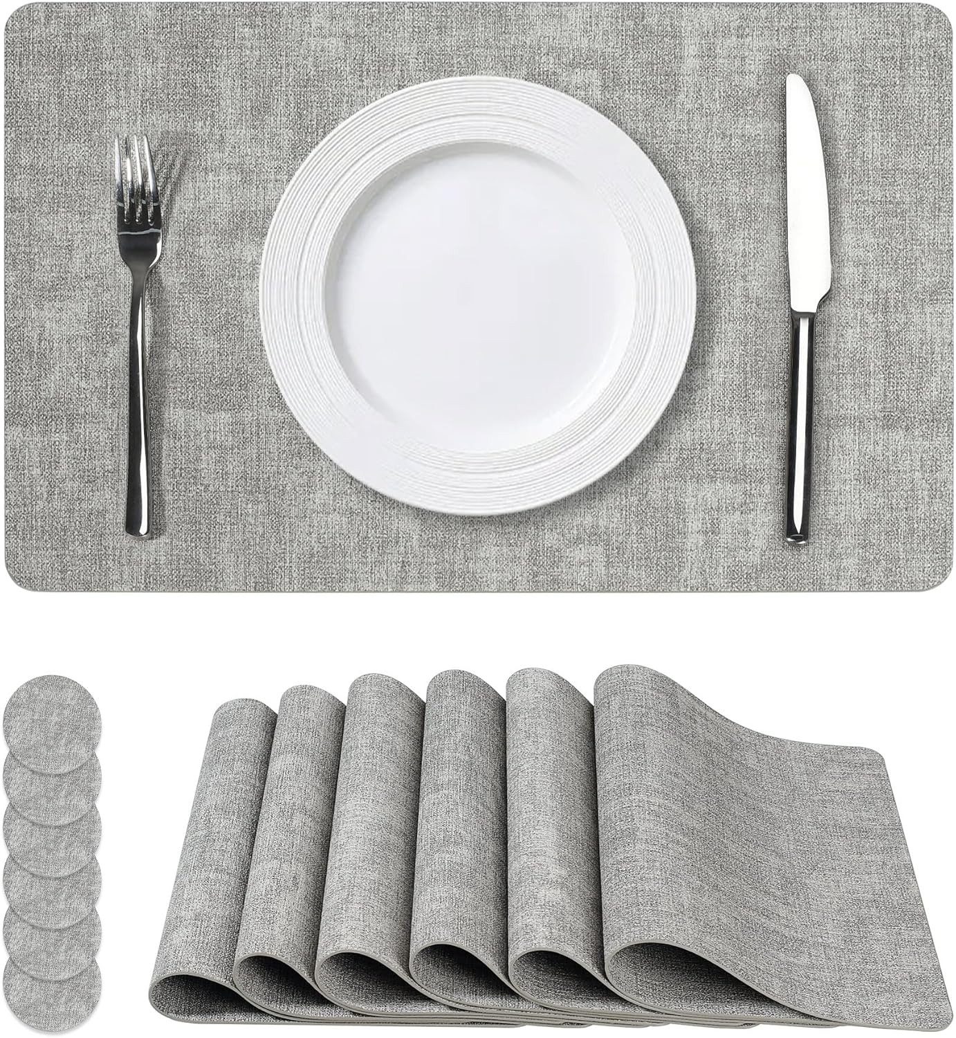 Coonoor Platzset 6er Set Wasserdichte Tischset mit Untersetzer,43x30 cm, (A günstig online kaufen