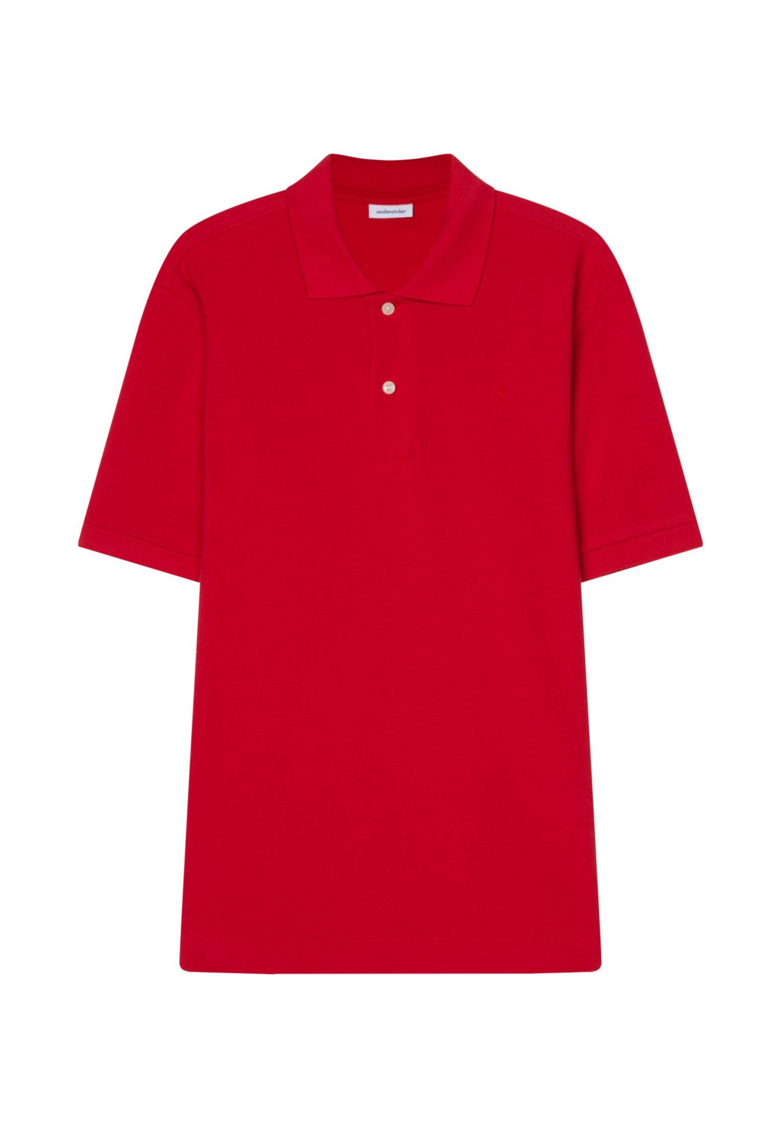 Kurzarm Uni Poloshirt Rot Kragen seidensticker Regular