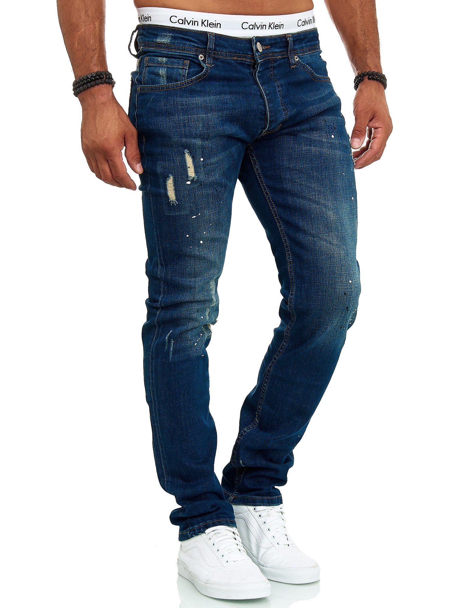 (Jeanshose OneRedox Casual Freizeit J-700C 707 Straight-Jeans Blau Bootcut, 1-tlg) Business Designerjeans