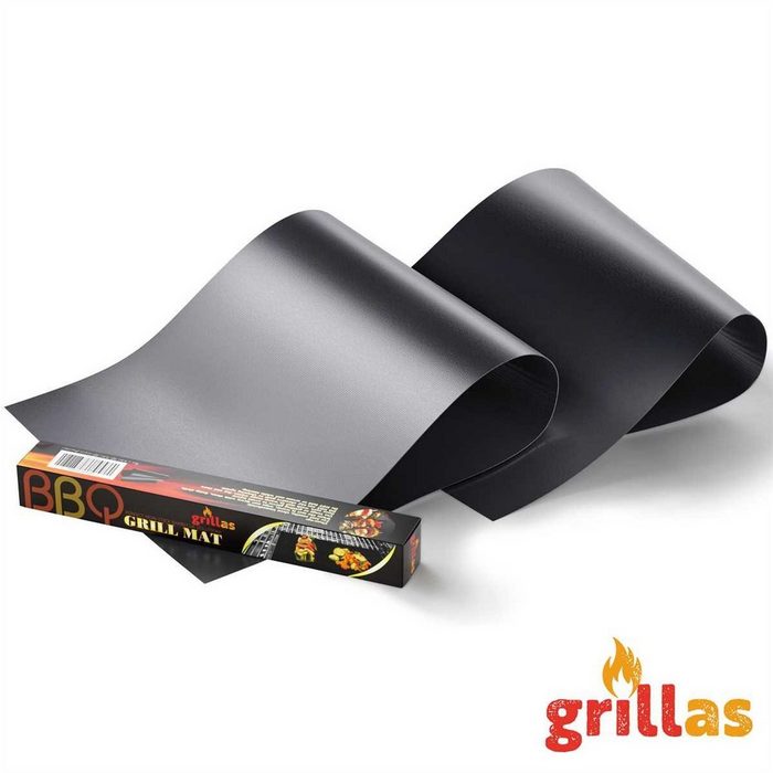 grillas Grillplatte Premium Grillmatte (2er Set) 40x50cm zum Grillen und Backen aus Silikon mit Antihaftbeschichtung für bis zu 300°C