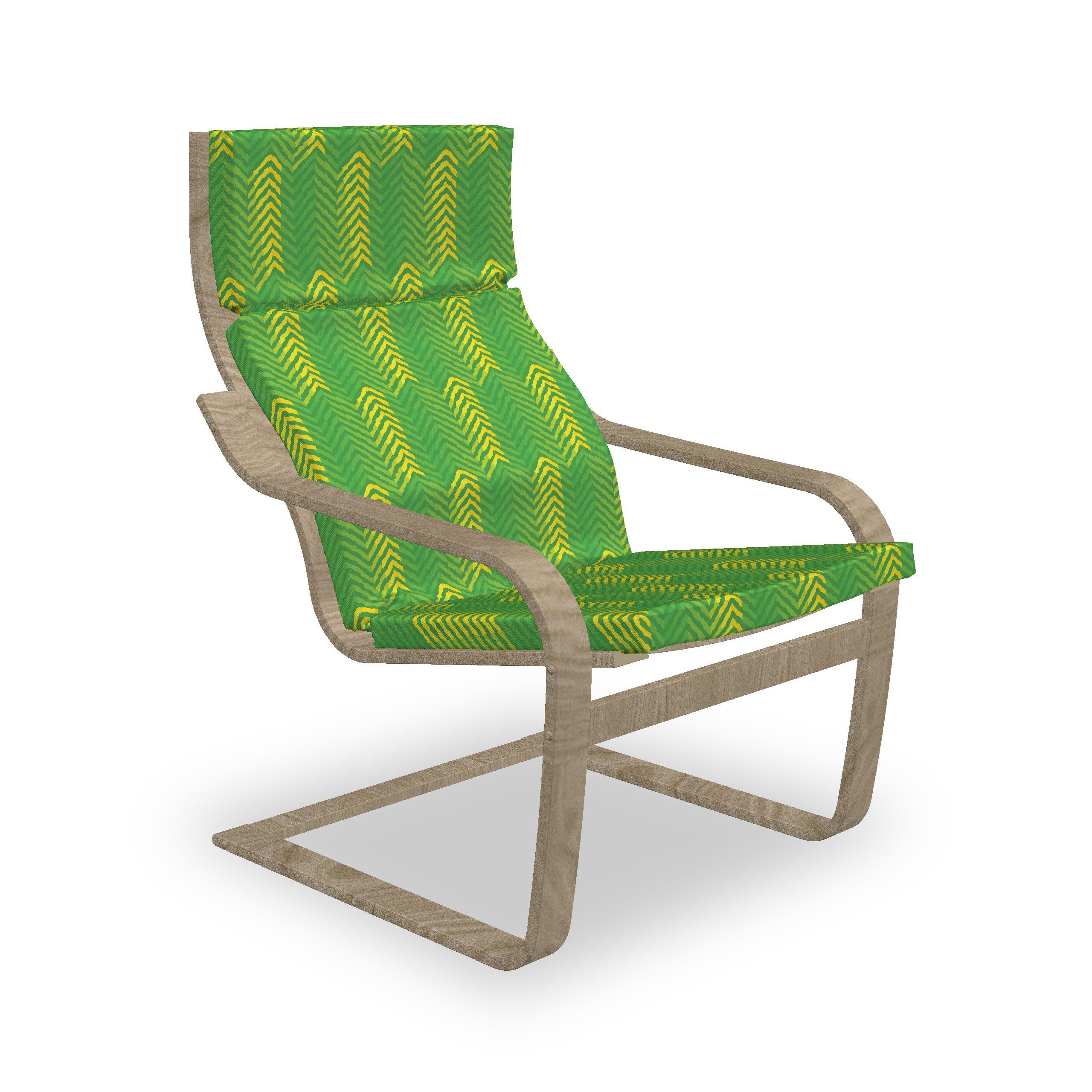 Blätter Stuhlkissen von Reißverschluss, Sitzkissen und Design mit Wald Hakenschlaufe Abakuhaus Kiefer mit Stuhlkissen