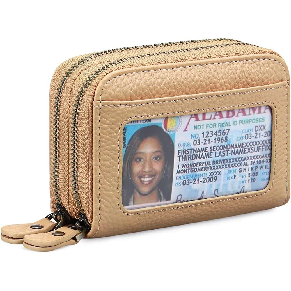 GelldG Geldbörse Damen Geldbörse klein aus Kunstleder, Geldbeutel mit RFID-Schutz ‎‎hellgelb