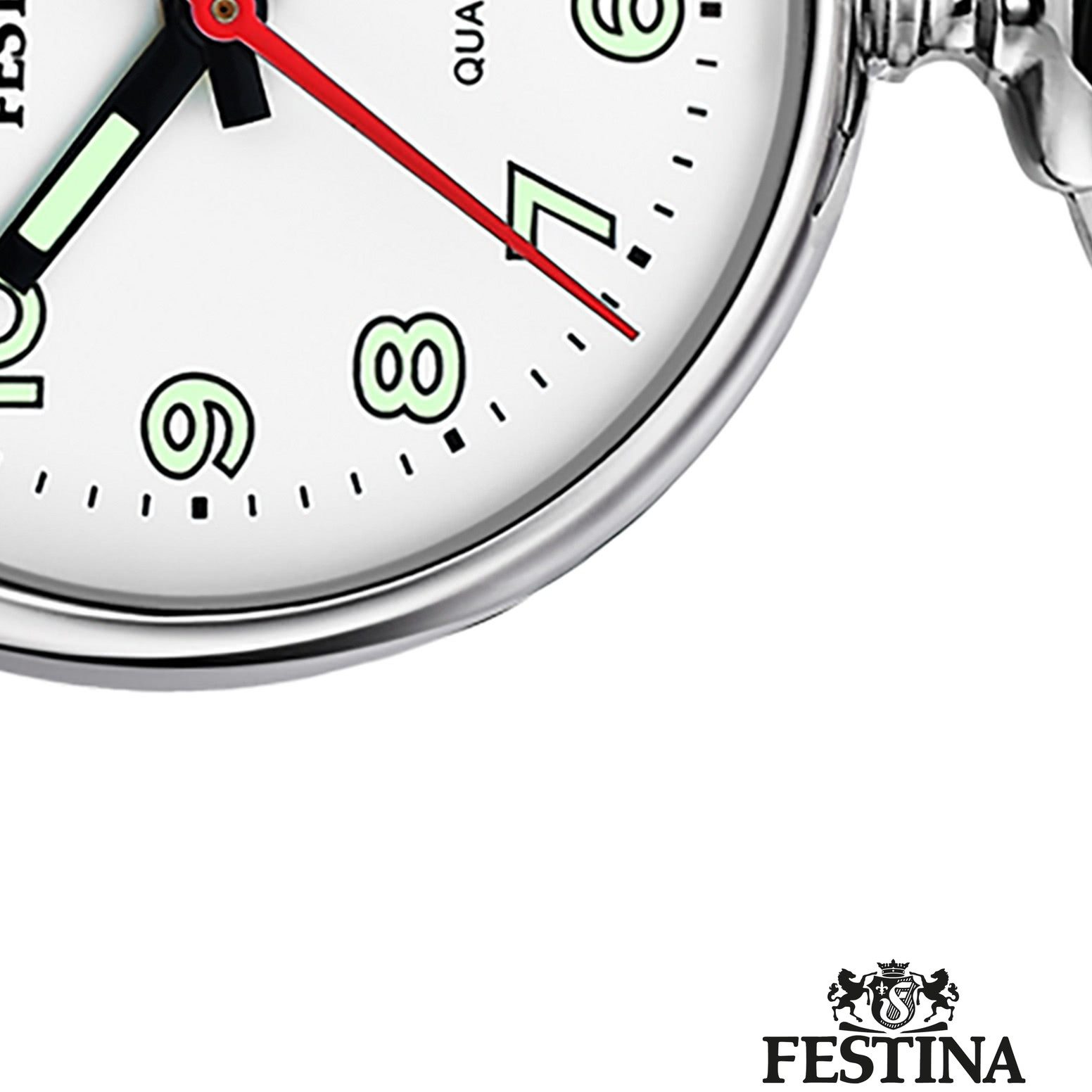 Festina Taschenuhr Festina Damenuhr Edelstahl silber Festina, (Analoguhr), Damen Taschenuhr rund, mittel (ca. 31mm), Edelstahl, Fashion