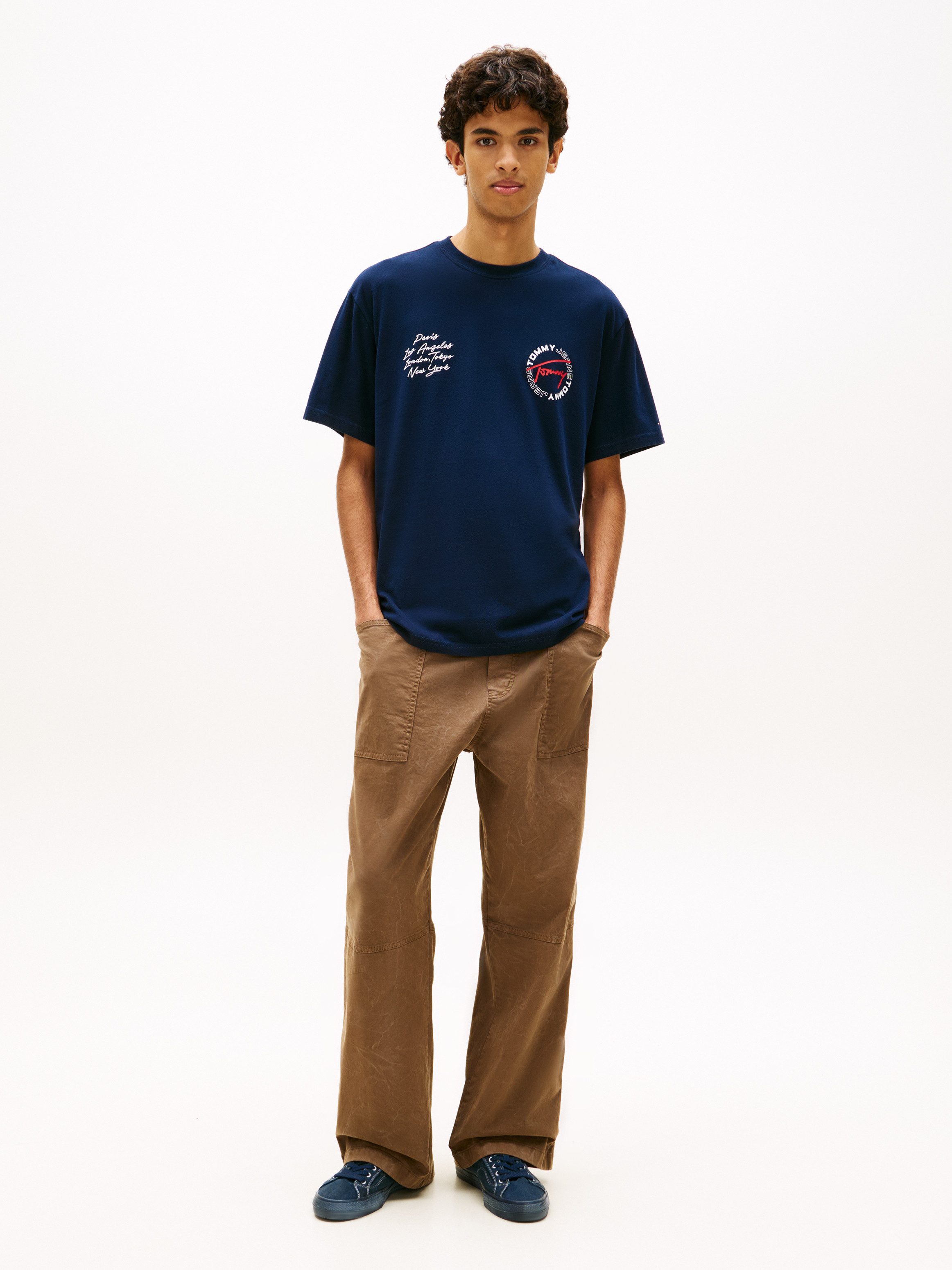 Tommy Jeans T-Shirt TJM RELAXED SIGN CIRCLE mit Markenprint, Rundhals