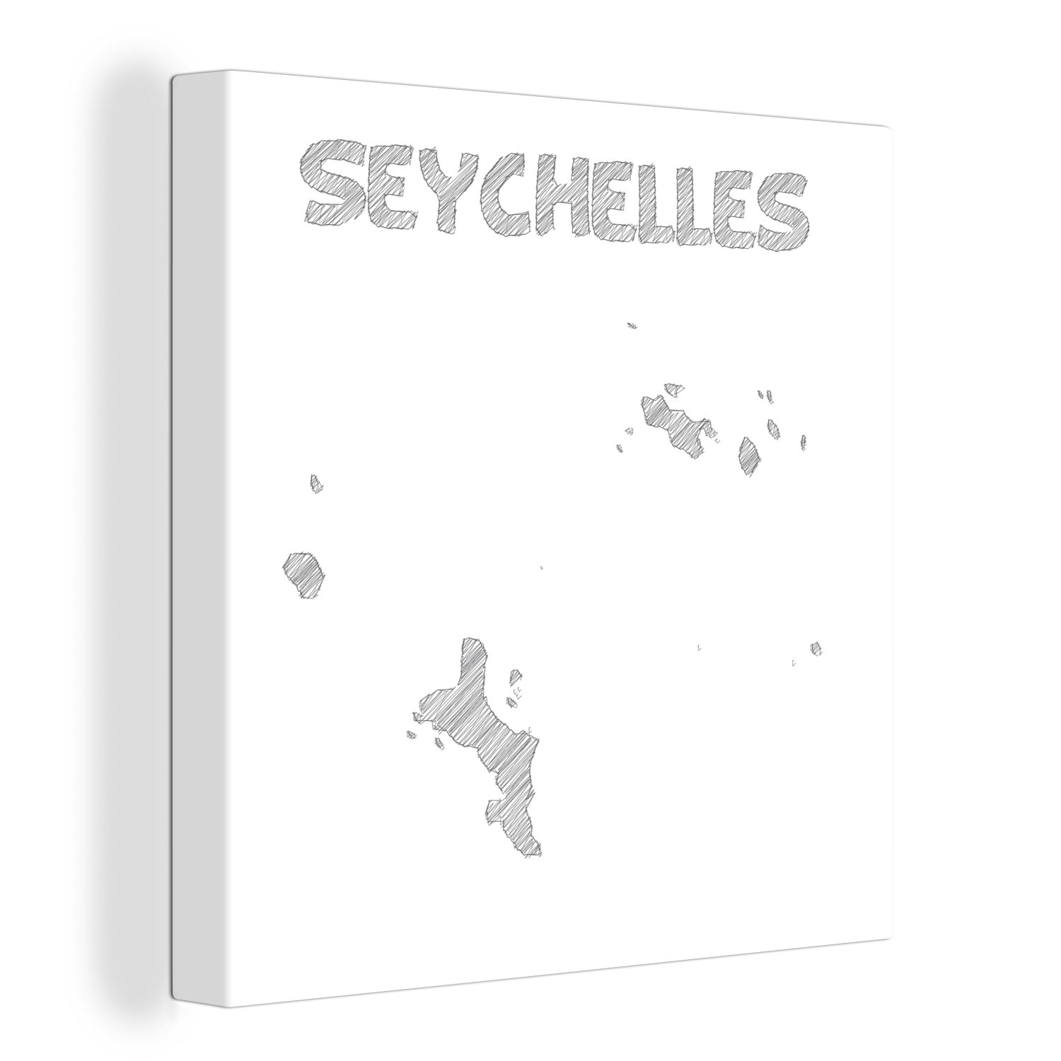 OneMillionCanvasses® Leinwandbild Illustration einer Skizze der Seychellen, (1 St), Leinwand Bilder für Wohnzimmer Schlafzimmer