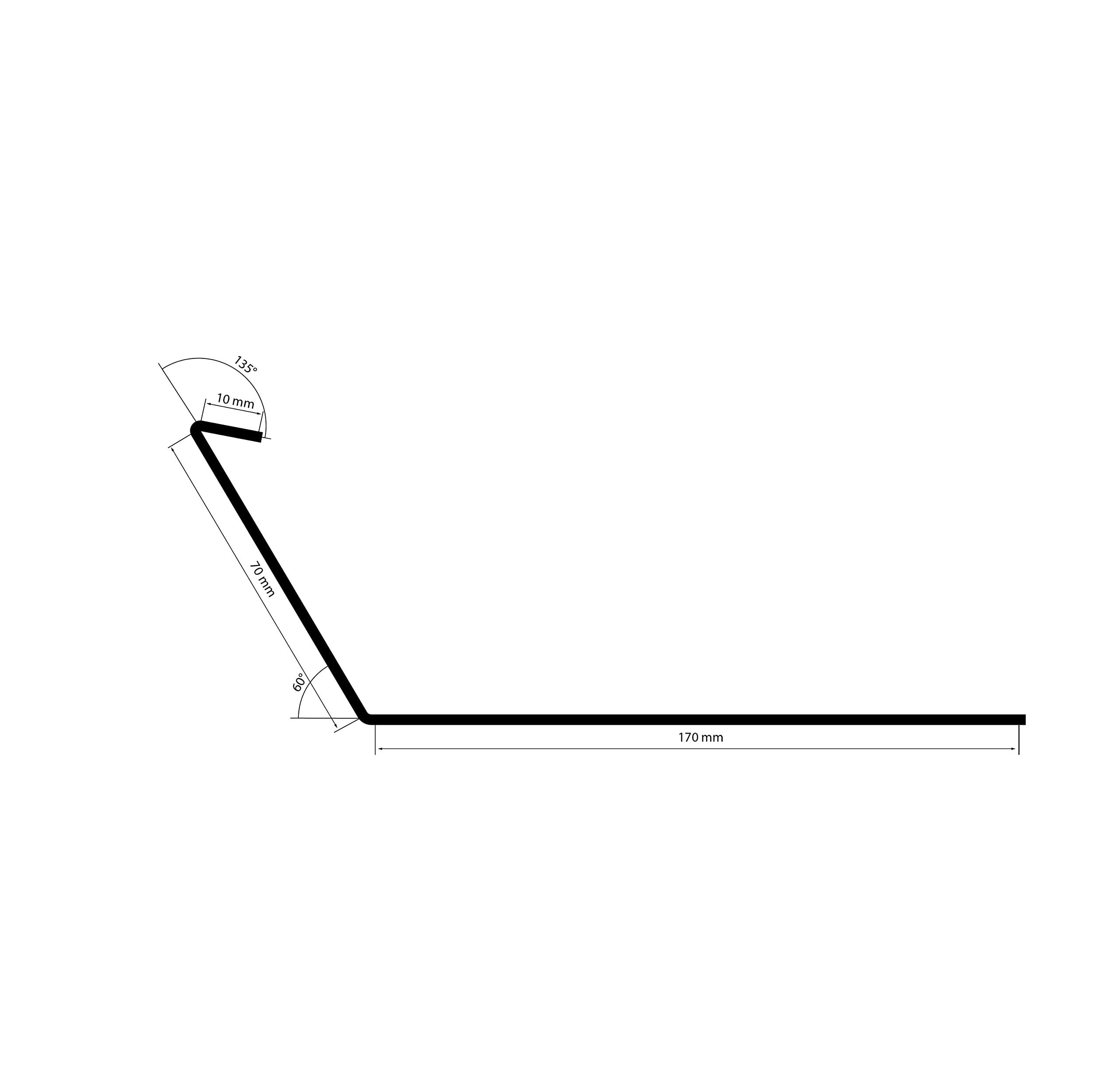 DQ-PP Traufblech DQ-PP Rinneneinhang PLUS (170x70mm) 1m Aluminium Traufblech, Obere Rinnenleiste, Für Dachrinnen