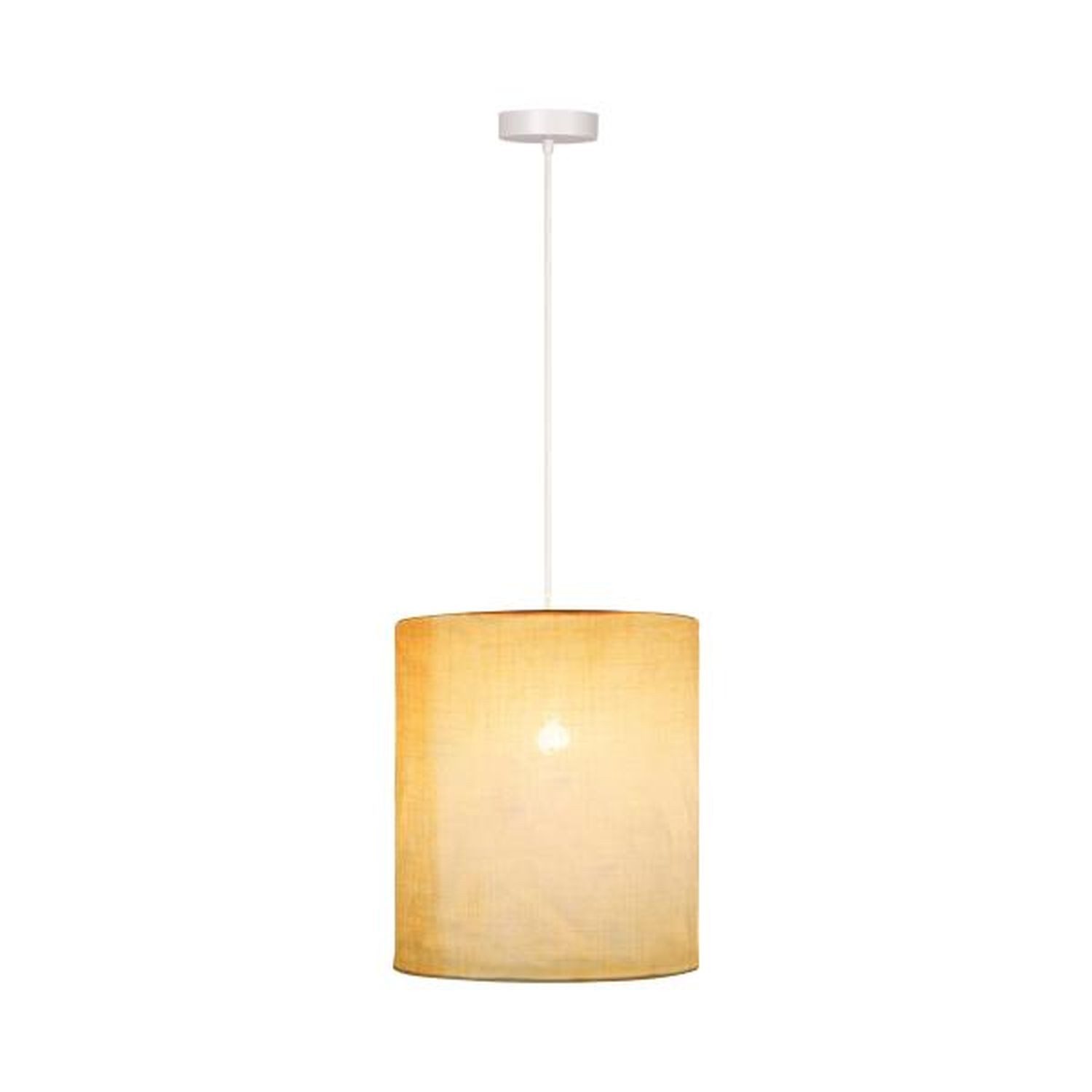 Licht-Erlebnisse Pendelleuchte MAREL, ohne Leuchtmittel, Stoff Metall E27 rund Ø 30 cm H: max. 150 cm Weiß Landhausstil