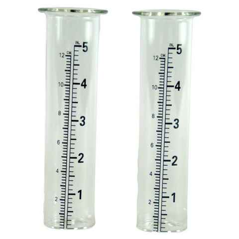 Gartenursel 2-tlg Ersatzglas für Regenmesser Glaszylinder für Niederschlagsmesser Regenmesser
