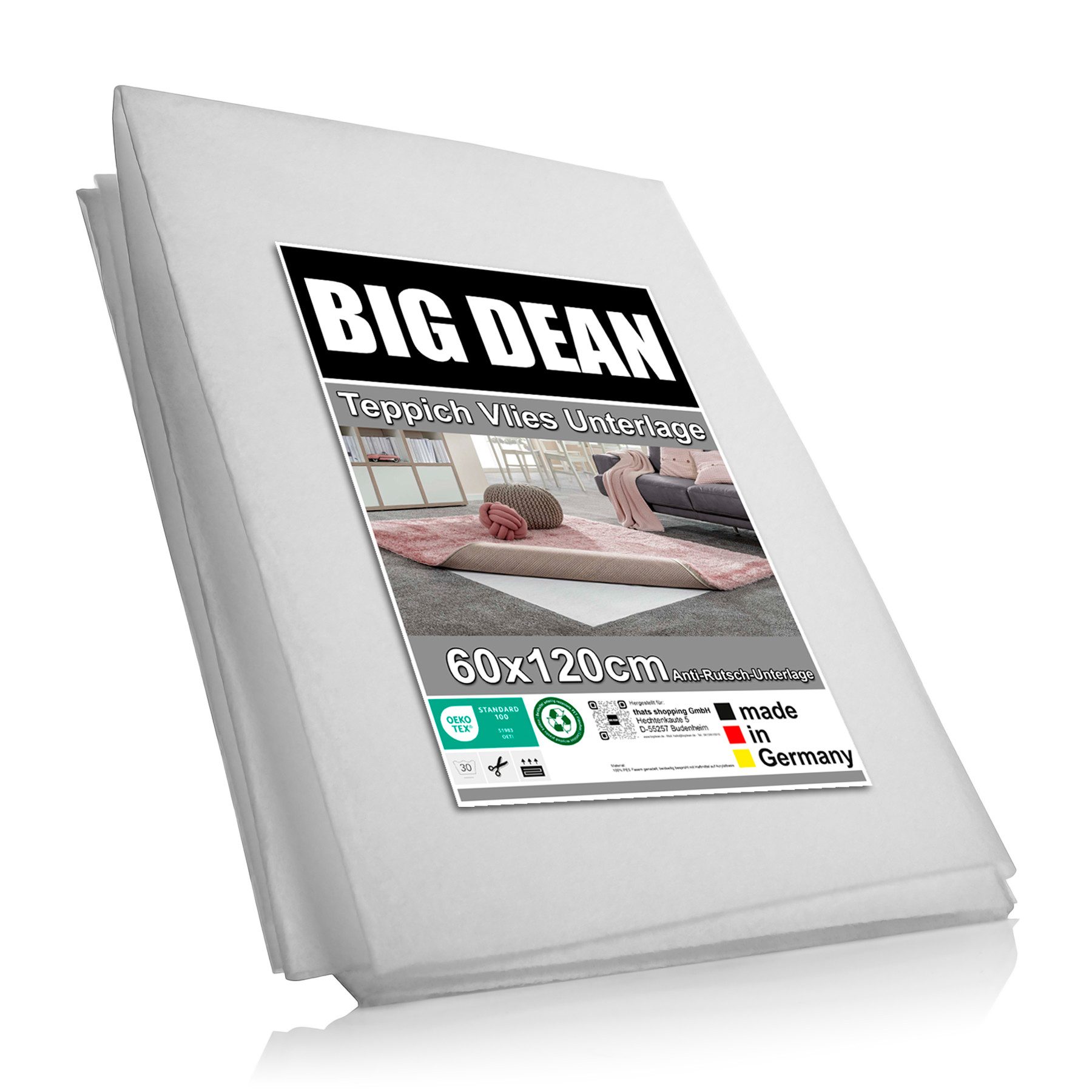 BigDean Antirutschmatte Teppich Antirutschunterlage 60x120cm individuell zuschneidbar, 1-St.