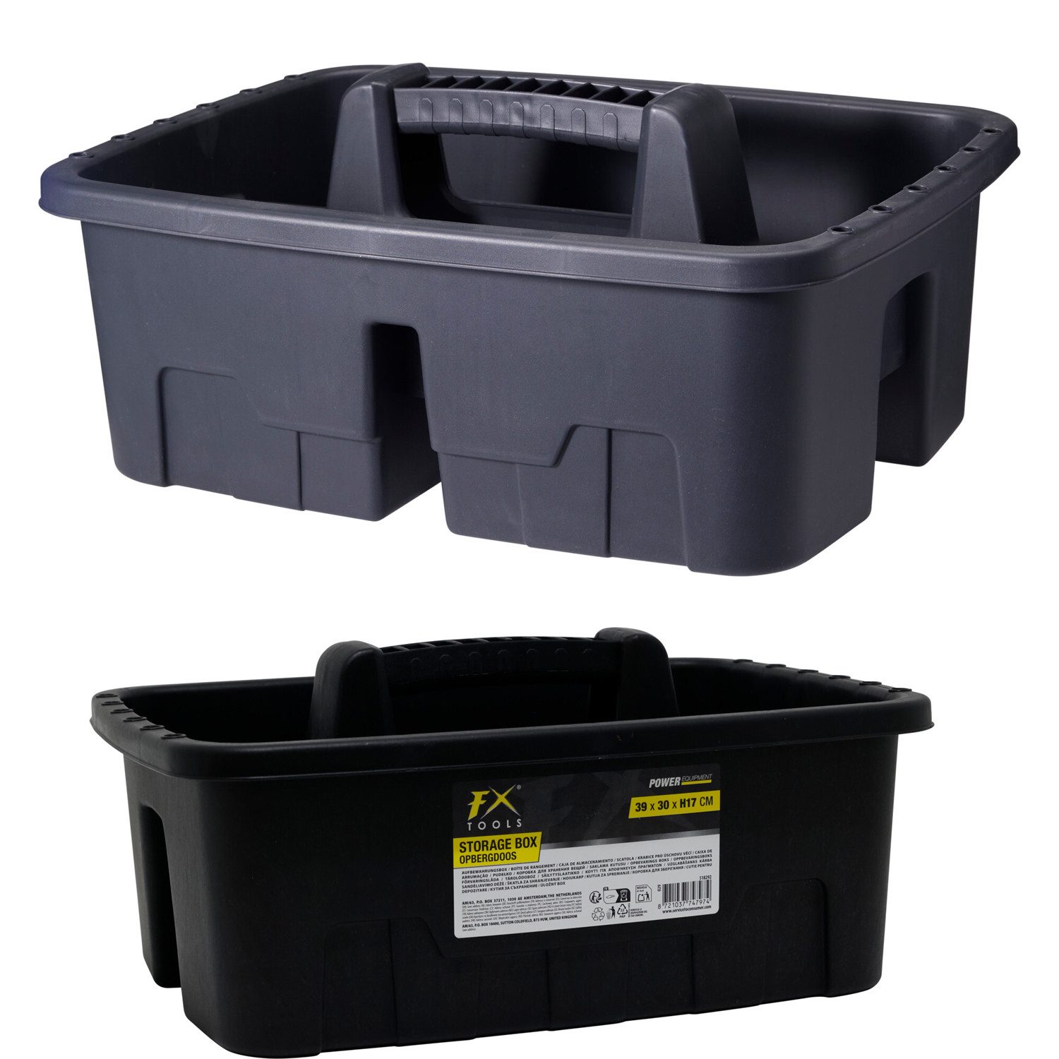 Mojawo Uhrenbox Werkzeugkiste Anglerkiste Aufbewahrungsbox Henkel 30x39xH17cm Schwarz