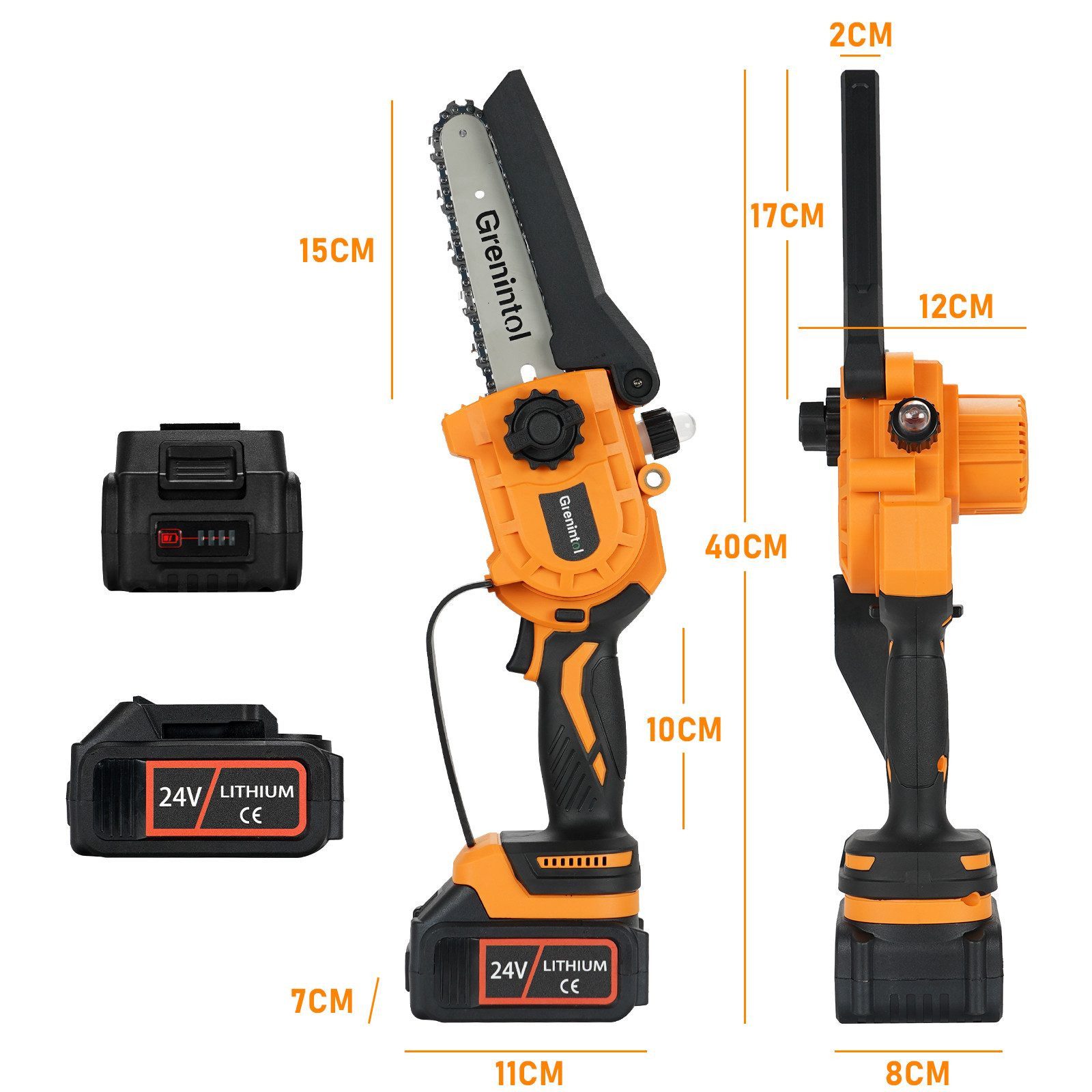 Grenintol Akku-Kettensäge 6 Zoll Mini Kettensäge günstig online kaufen