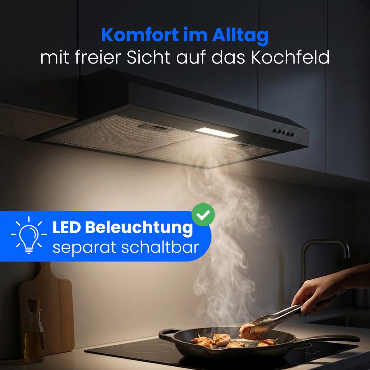 BOMANN Unterbauhaube DU 7613 Dunstabzugshaube 60cm Unterbau, Umluft und Abluft – Bild 5 von 5