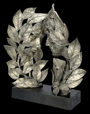 Figuren Shop GmbH Dekofigur Skulptur aus Blättern - Natürliche Emotion - Liebe - Blattfigur Paar
