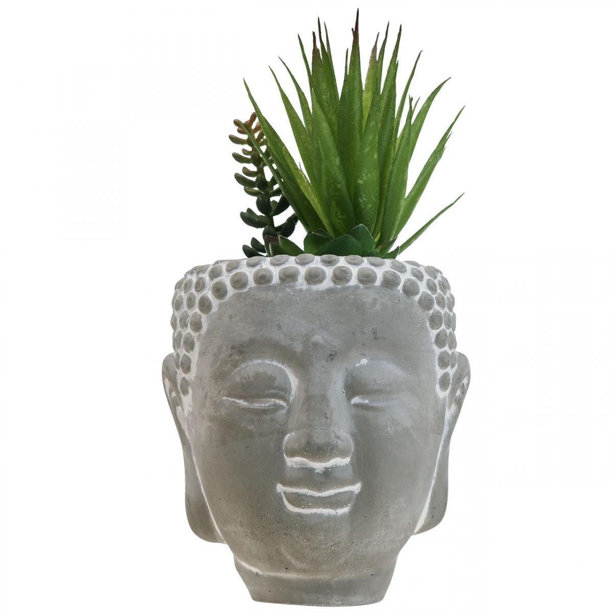 Kunstkaktus Zen-Garten Deko: Künstliche Sukkulenten in Buddha Blumentopf, Kaemingk, Höhe 25 cm