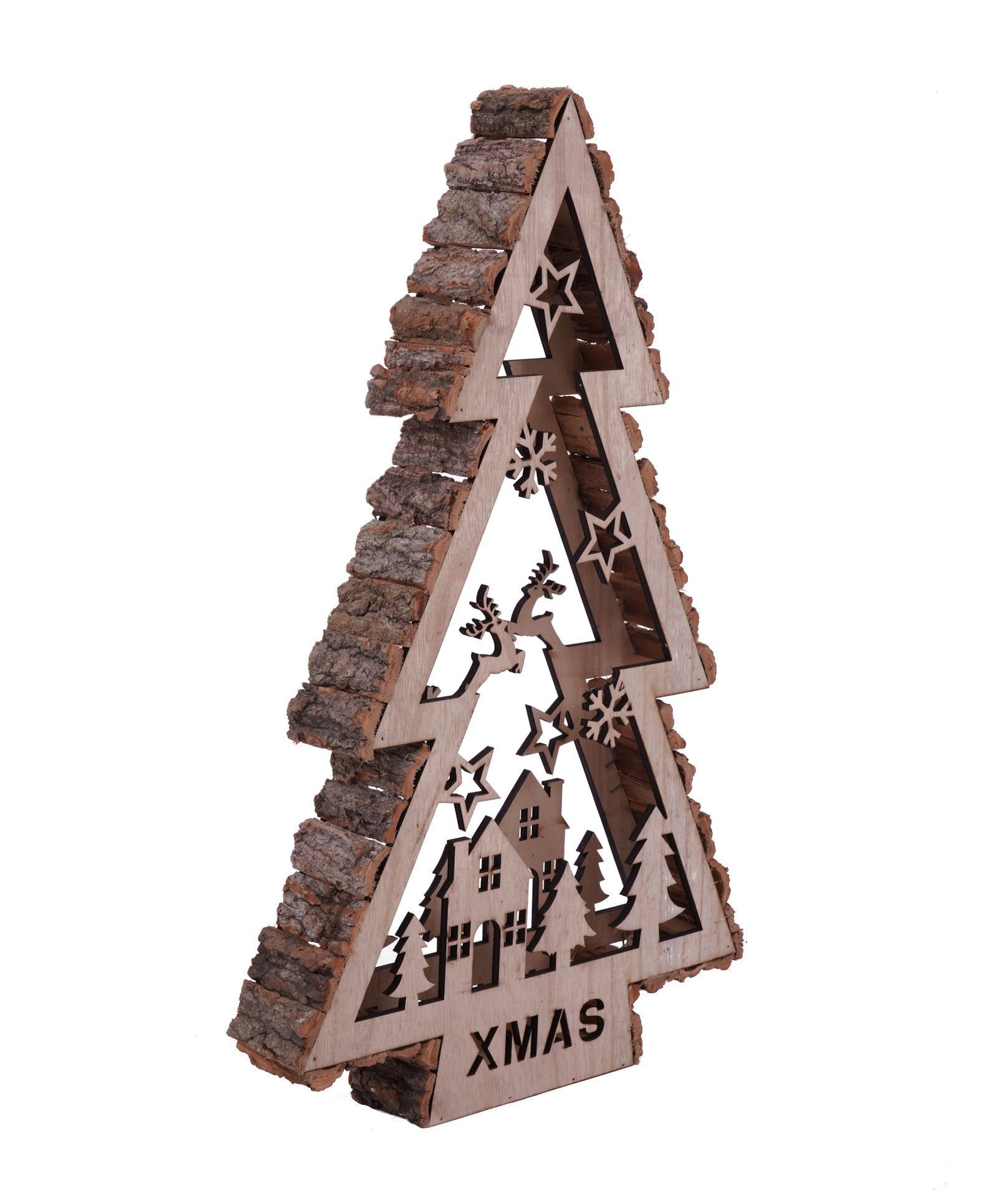 Spetebo Dekobaum »Tannenbaum aus Holz mit Rinde Höhe ca. 61 cm«