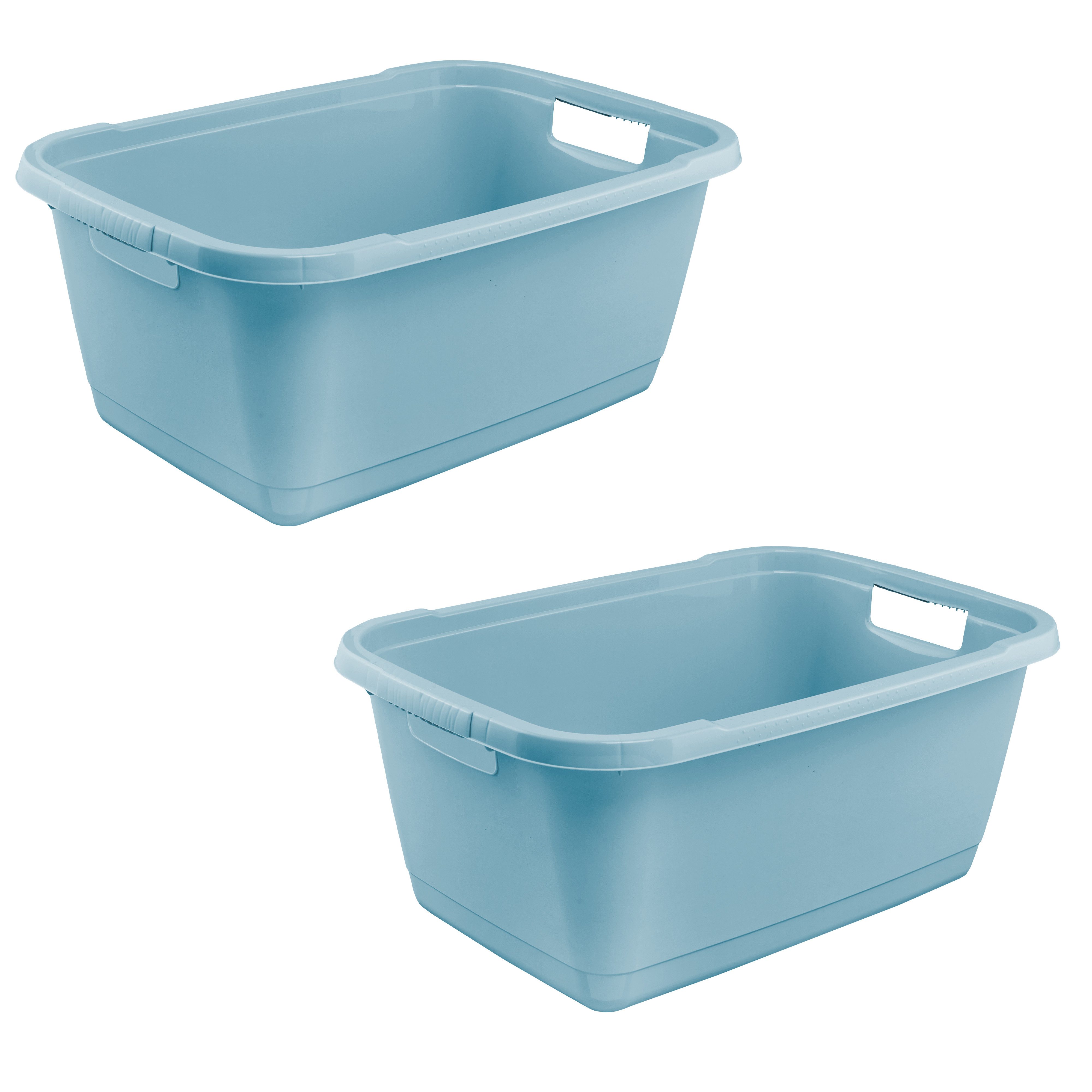 keeeper Wäschewanne aenna, 2er Set, 65 x 44 x 28 cm, 52 l (Set, 2 St), praktische Griffe, platzsparend ineinander nestbar