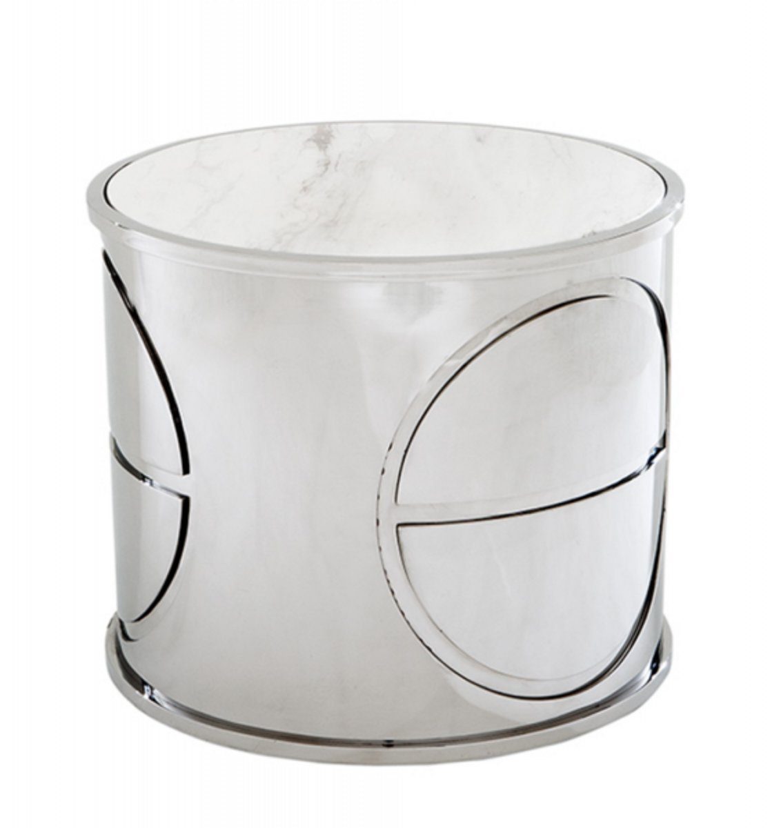 Casa Padrino Beistelltisch Luxus Art Deco Designer Beistelltisch mit Marmorplatte - Luxus Designer Tisch