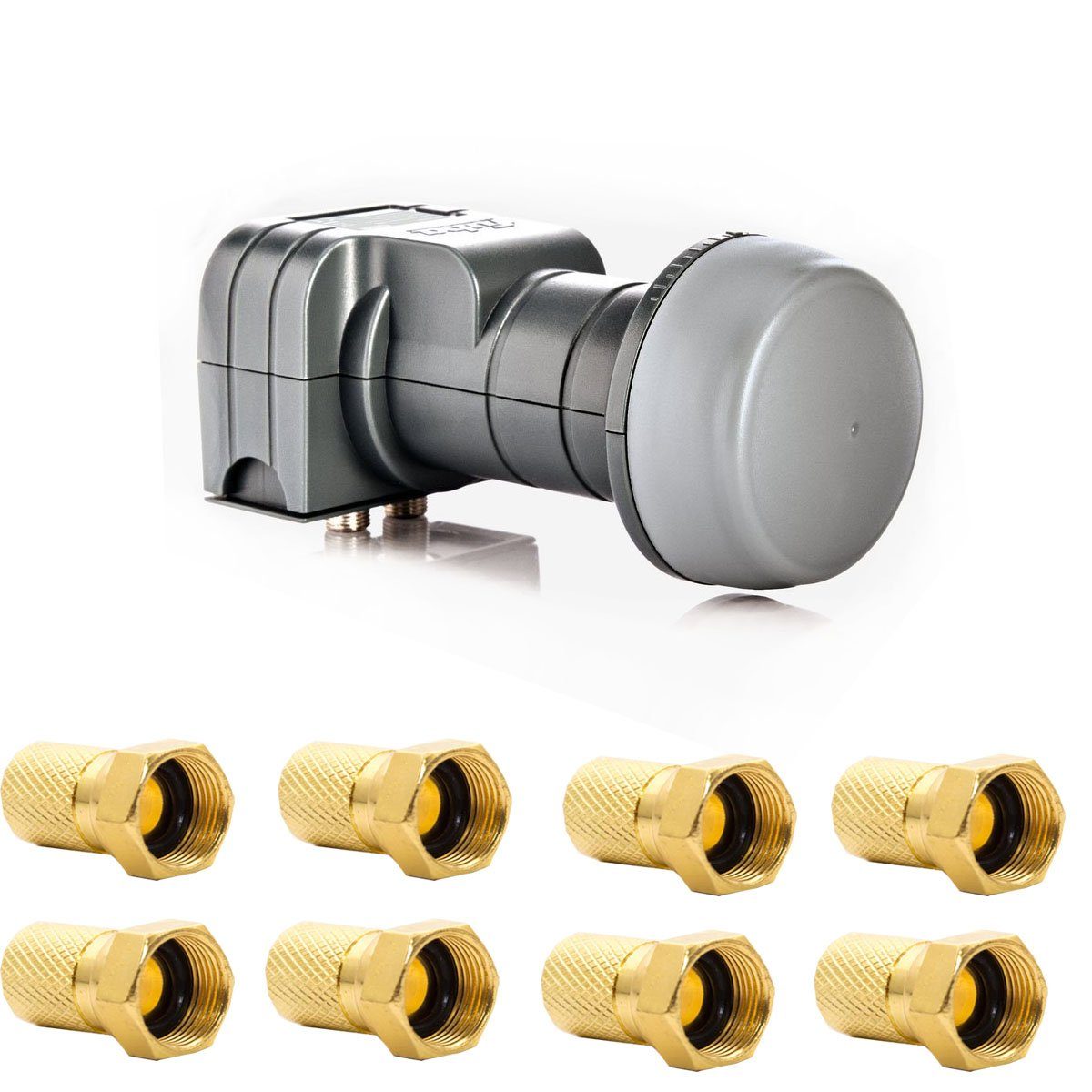 fuba Fuba DEK 217 Twin-LNB mit 8x F-Stecker 4K UHD LTE Filter 2 Teilnehmer Monoblock-LNB