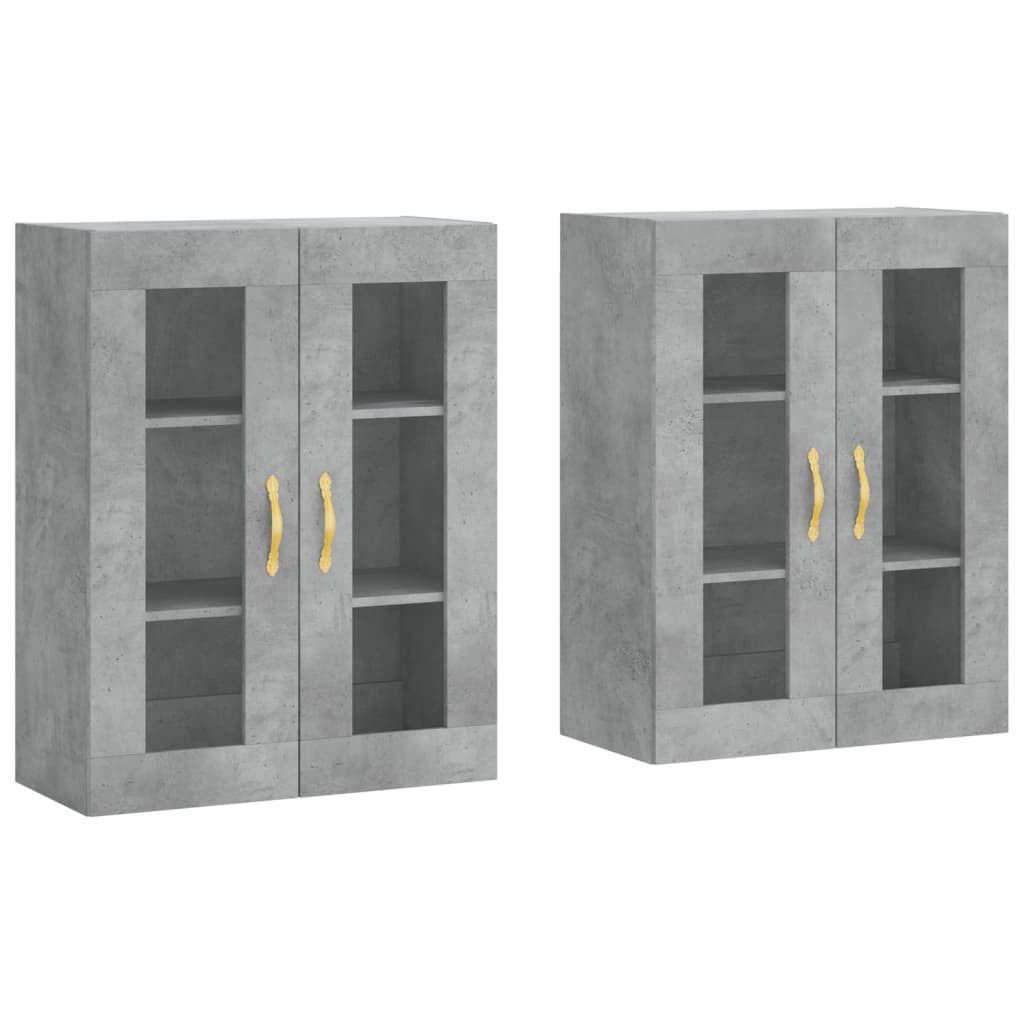 vidaXL Sideboard Wandschränke 2 Stk. Betongrau günstig online kaufen