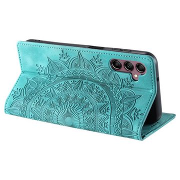 CoverKingz Handyhülle Hülle für Samsung Galaxy S23 FE Handyhülle Flip Case Cover Tasche 16,3 cm (6,4 Zoll), Klapphülle Schutzhülle mit Kartenfach Schutztasche Motiv Mandala