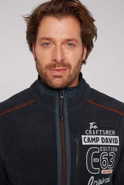 CAMP DAVID Fleecepullover mit Logostickereien