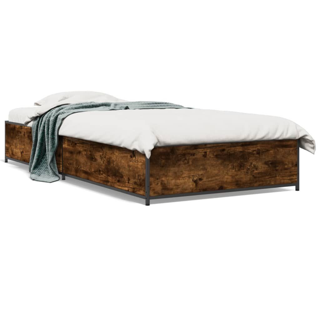 vidaXL Bett Bettgestell Räuchereiche 90x190 cm günstig online kaufen