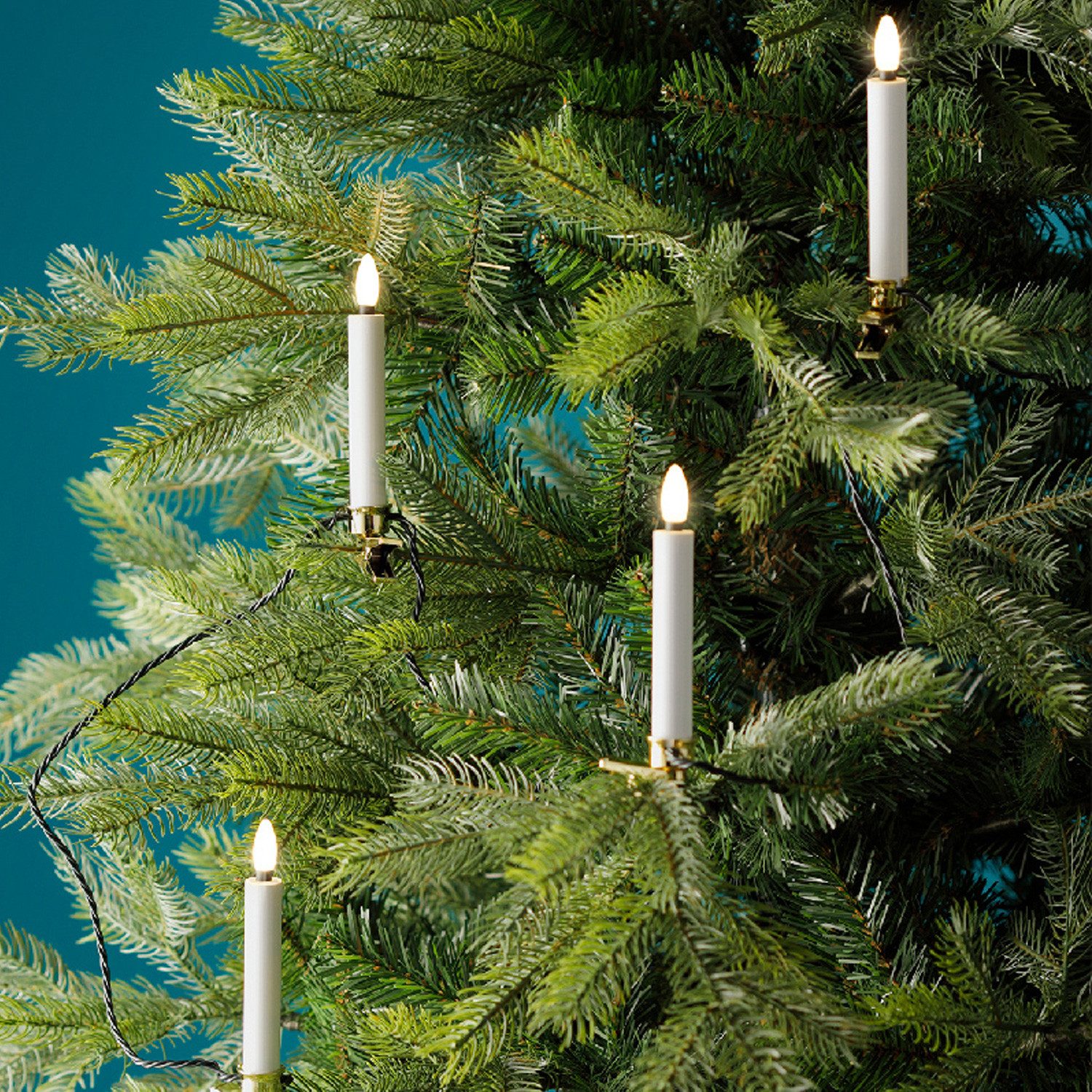 MARELIDA LED-Christbaumkerzen Weihnachtskerzen Lichterkette Weihnachtsbaum 20 Baumkerzen 9,5m Außen, 20-flammig