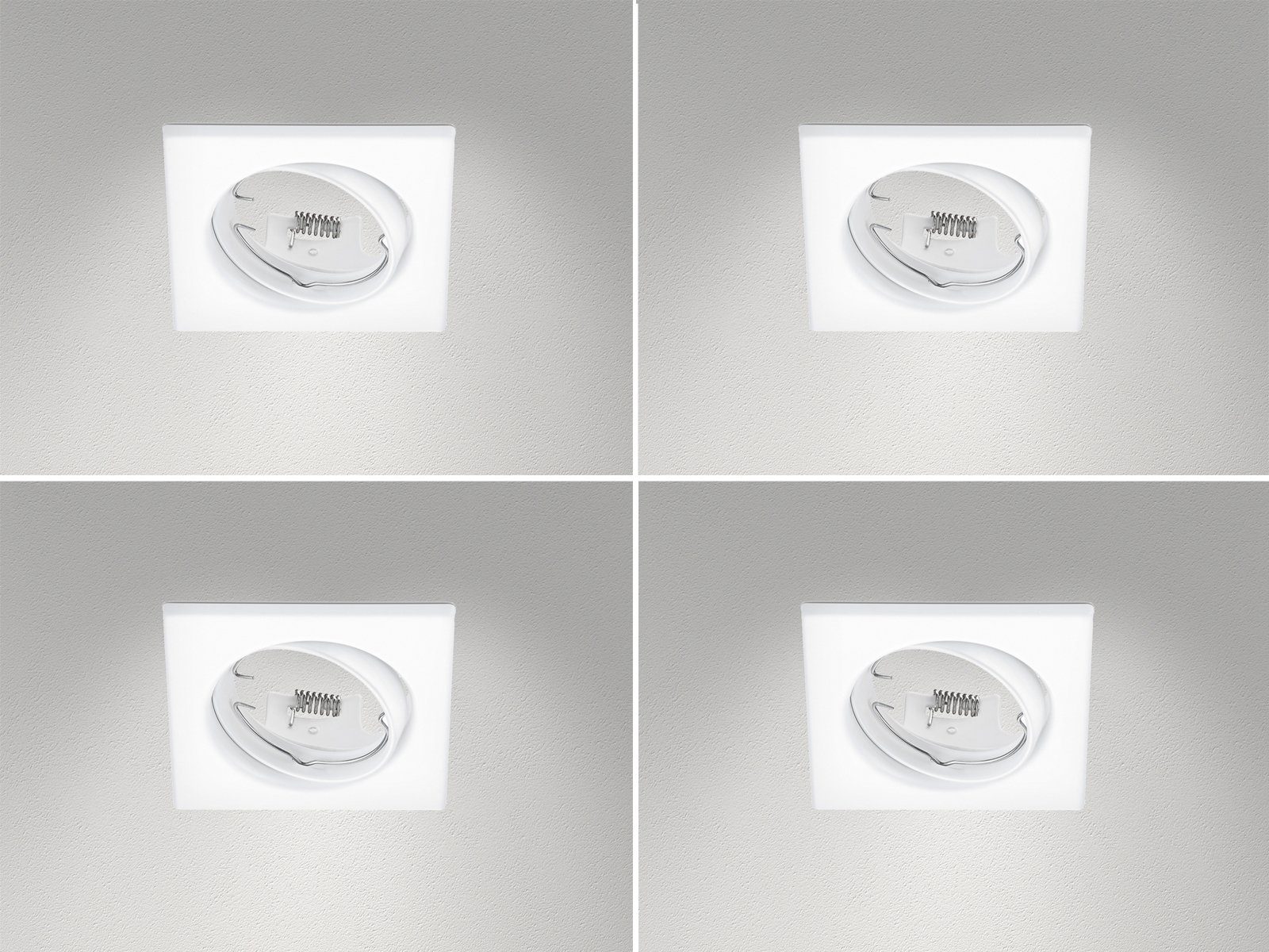TRIO Leuchten Einbauleuchte, ohne Leuchtmittel, 4er Set Deckeneinbauleuchten, Einbau Decken-spot Weiß für die Decke